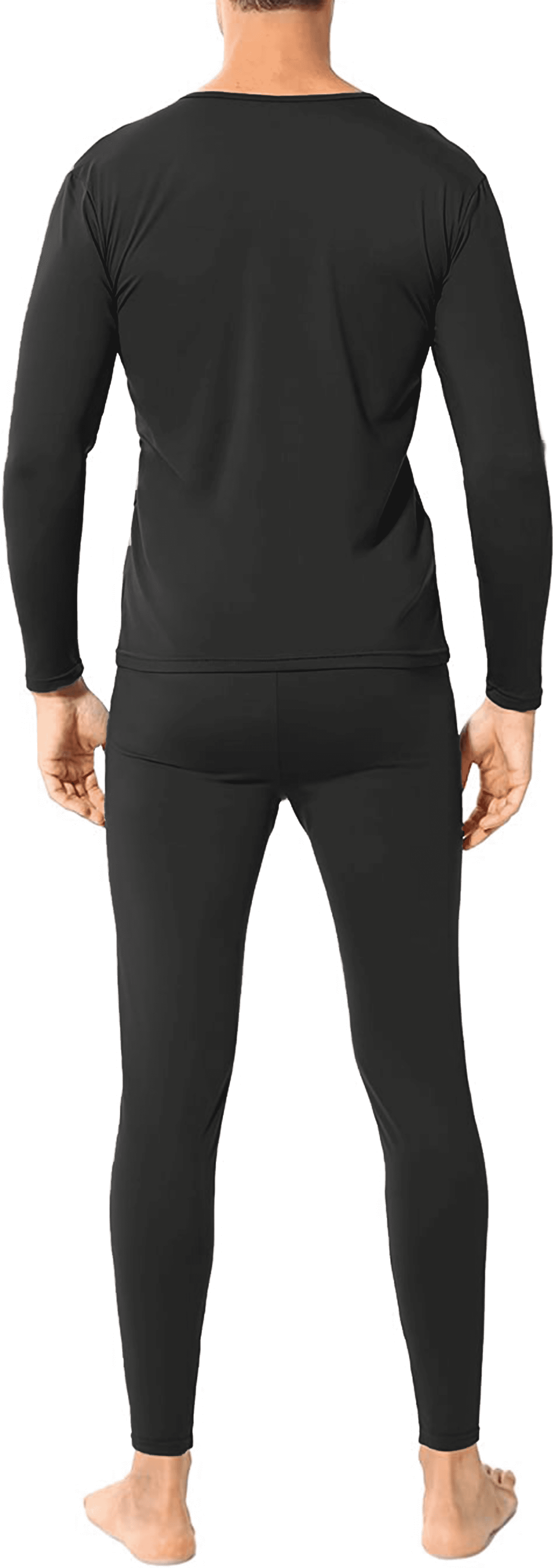 Therma Pro Mens Fleece Lined Thermal Underwear Set, Long Johns Base Layer (Black, Medium) lxii2