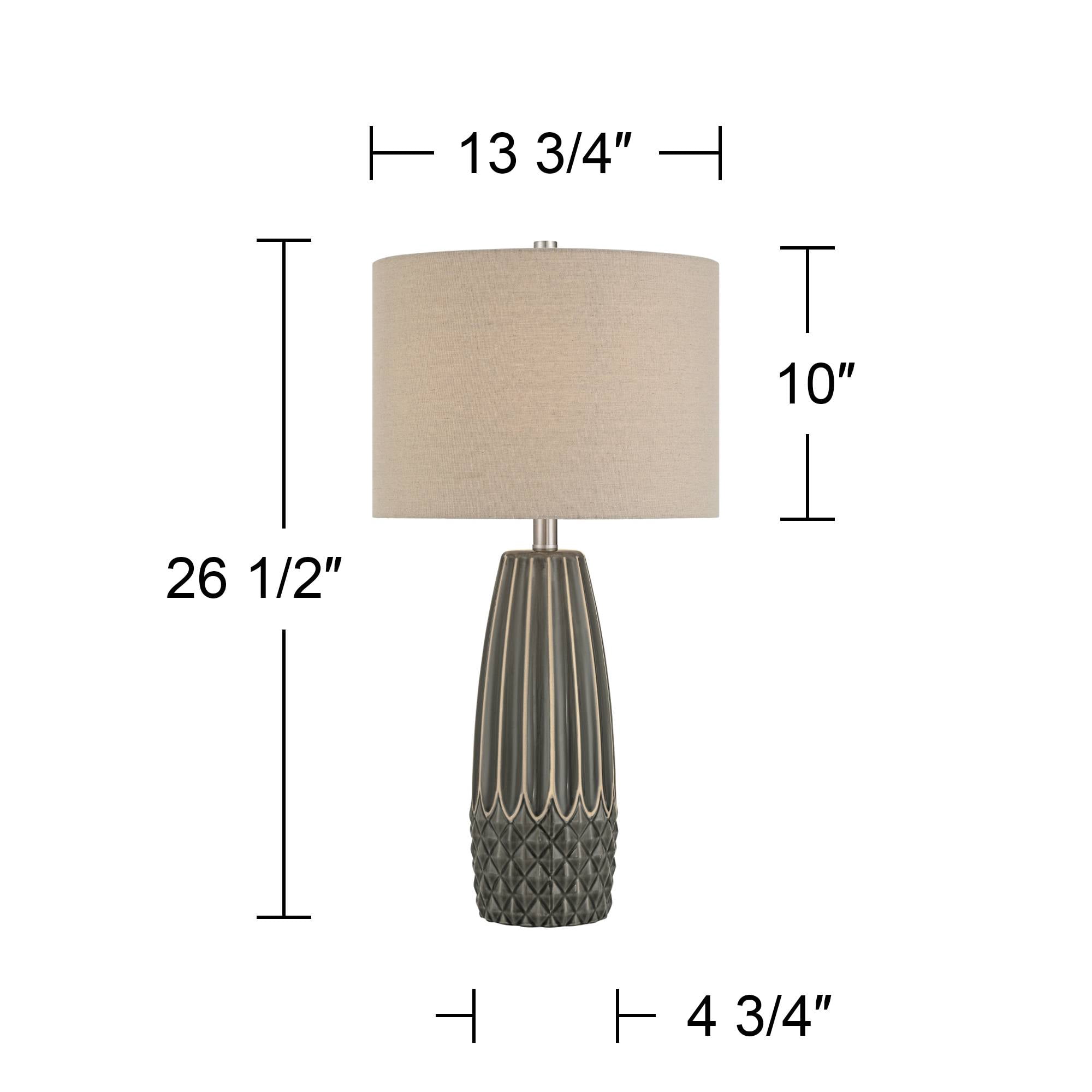 360 Lighting Olsen Ceramic Table Lamp with Fabric Shade (Charcoal Gray, 26.5 in) y4hc6