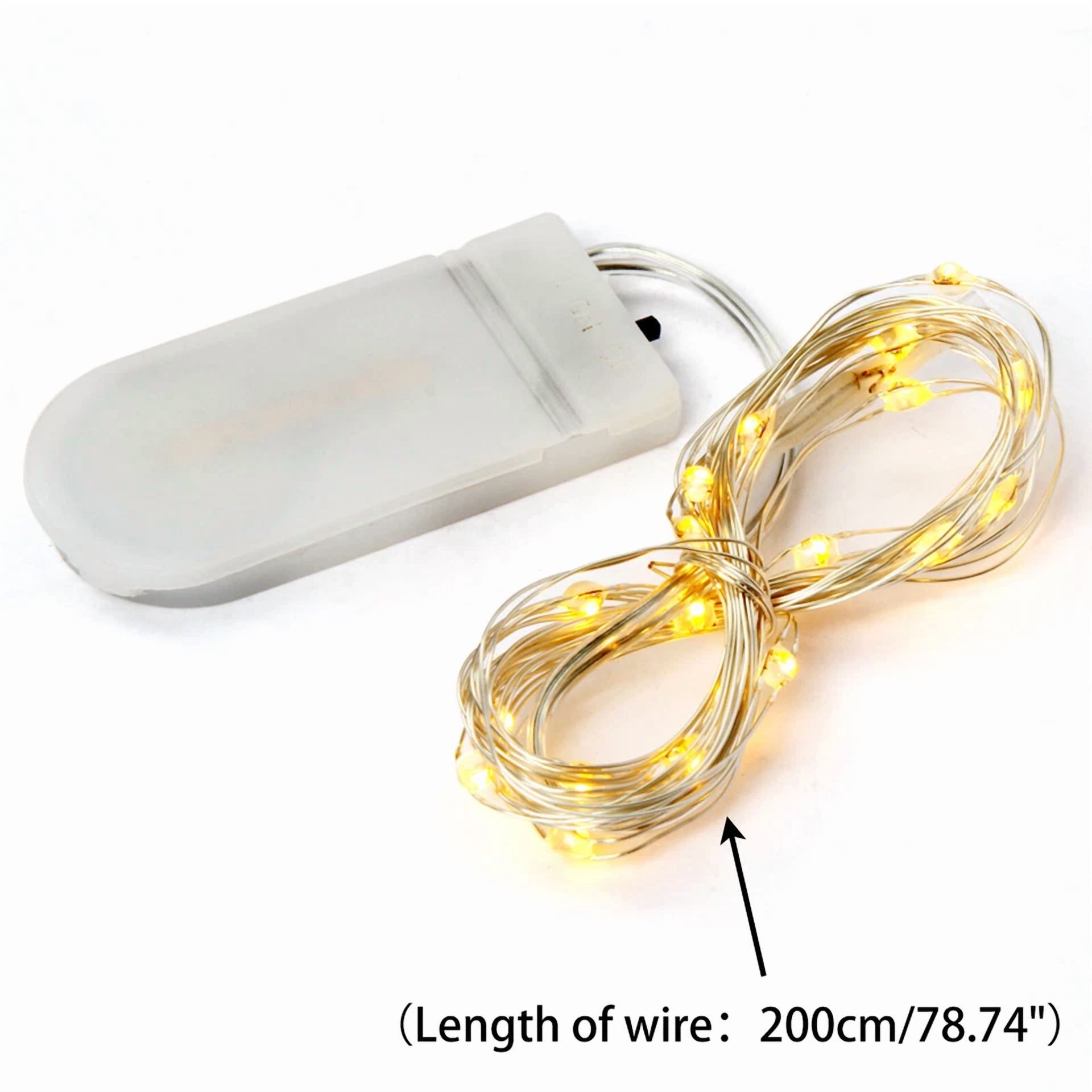 KLYNE Mini LED Copper Wire Fairy String Lights (Warm White, 6.6 ft, 20 Count) 0m8c6