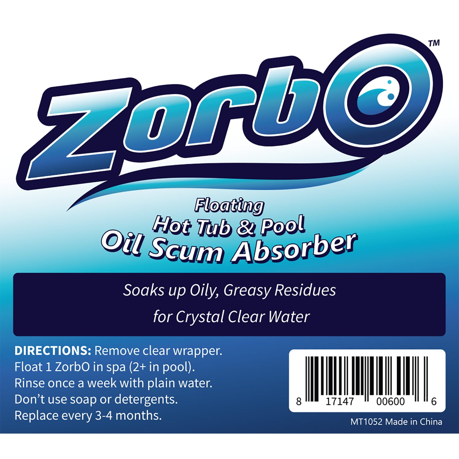 ZorbO Hot Tub Spa and Pool Oil Scum Absorber for Cleaner Water (4.5 in x 2.75 in) 5coy4