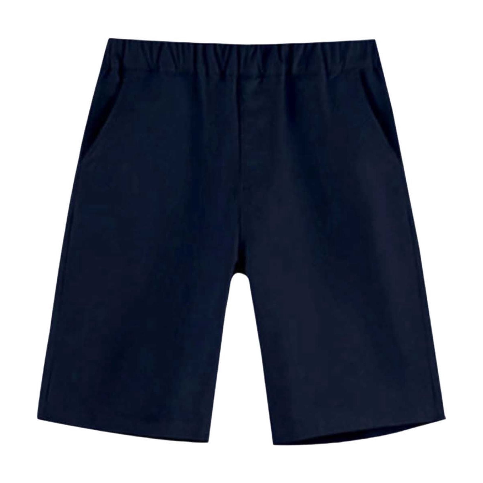BXJX Boys Casual Shorts, Relaxed Fit Elastic Waist School Uniform Shorts (Navy, 14/16T) ejhe0