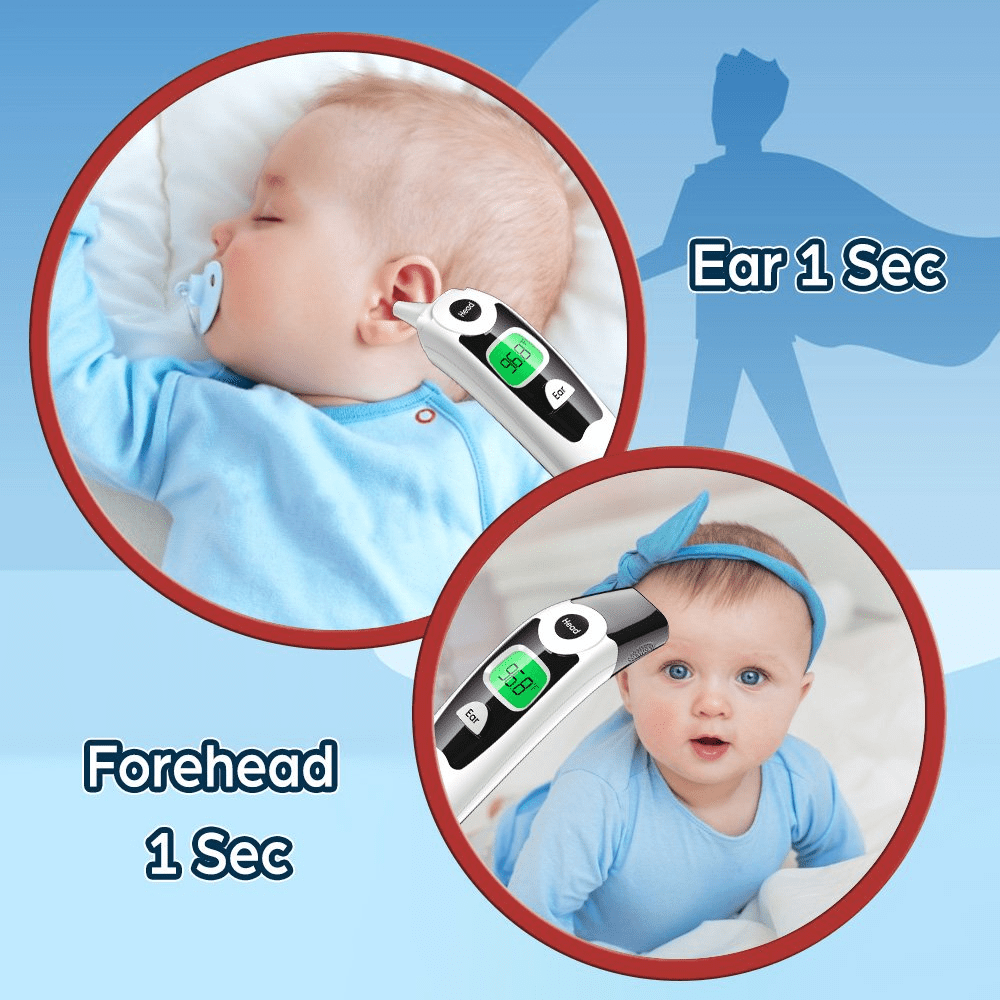 Ankovo Infrared Digital Thermometer, Dual-Mode Ear and Forehead Temperature Reader for Infants and Toddlers (Black, 1 Pack) fn131