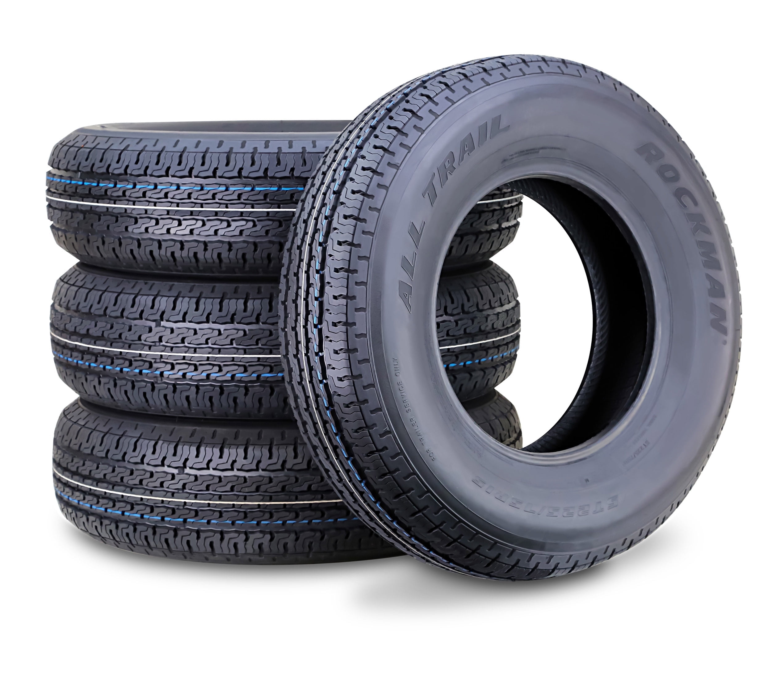 ROCKMAN ST225/75R15 Trailer Tire, 10-Ply Load Range E Steel Belted Radial (Set of 4) ot05m