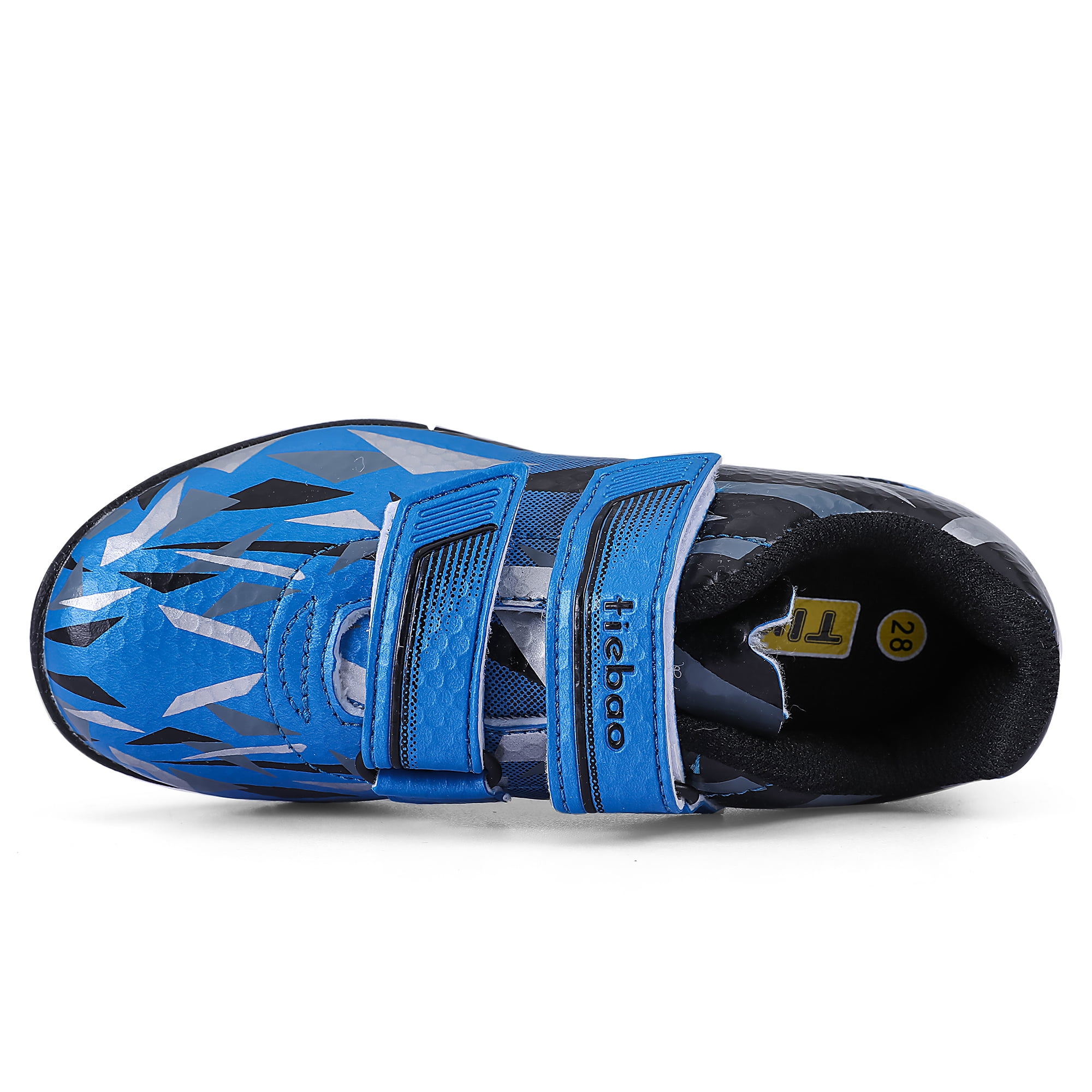 MiFeloo Kids Soccer Cleats Outdoor Football Turf Athletic Shoes (Black/Blue, 12 US Little Kid) 42aza