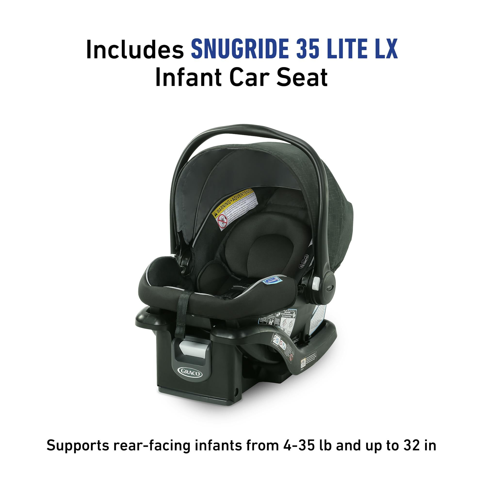 Graco Modes 3 Lite DLX Travel System with SnugRide Lite LX Infant Car Seat (Grey, 4-30 lb) d0p93
