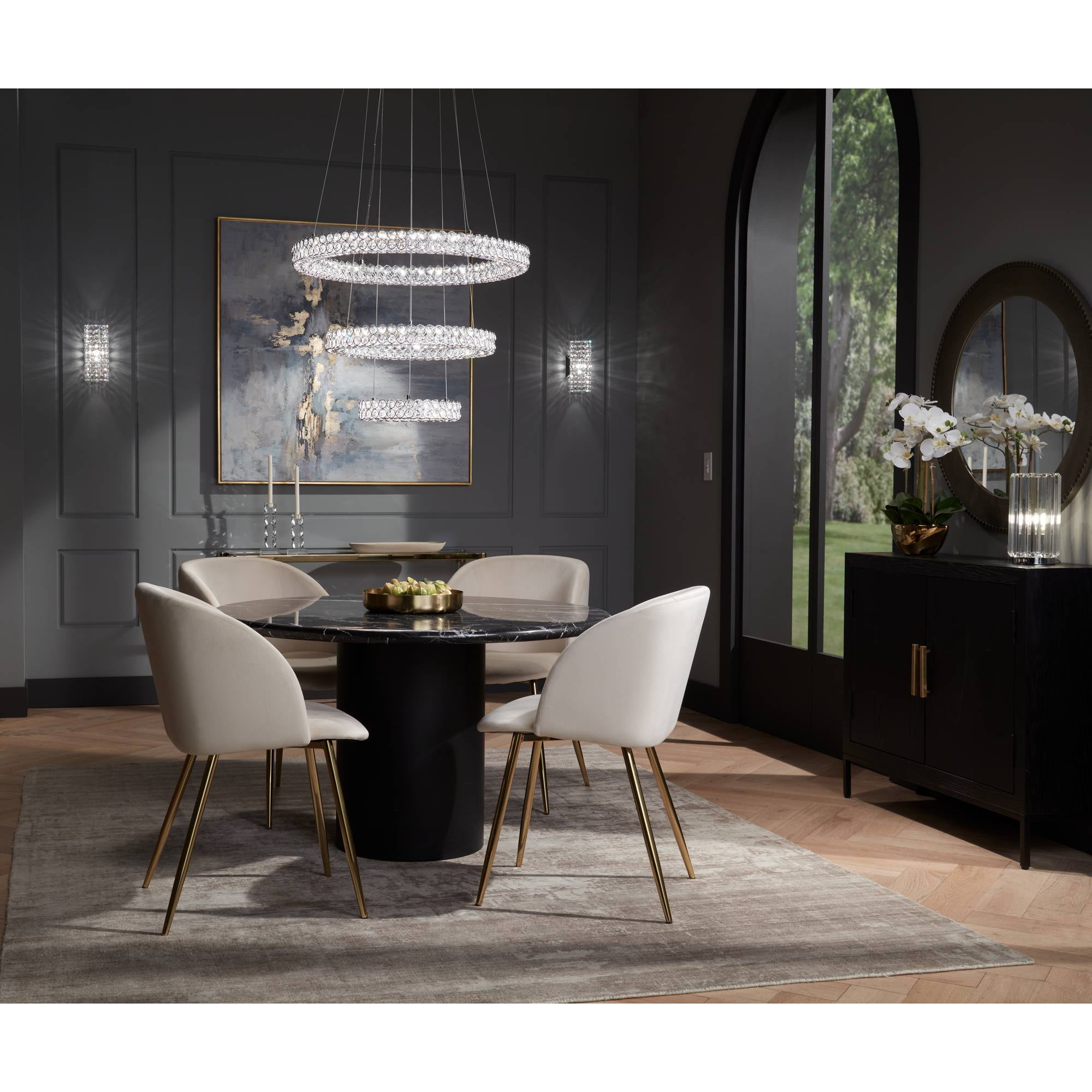 360 Lighting Caledan Modern Accent Table Lamp with Clear Crystal Rods (Clear, 10.5 in High) jnn78