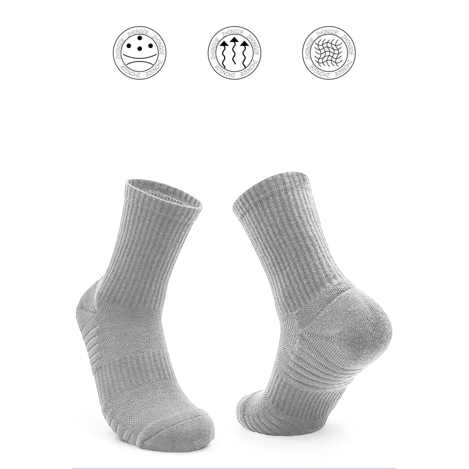 IYTR Men's Mid-Length Athletic Socks (Grey, 1 Pair) a1ipa