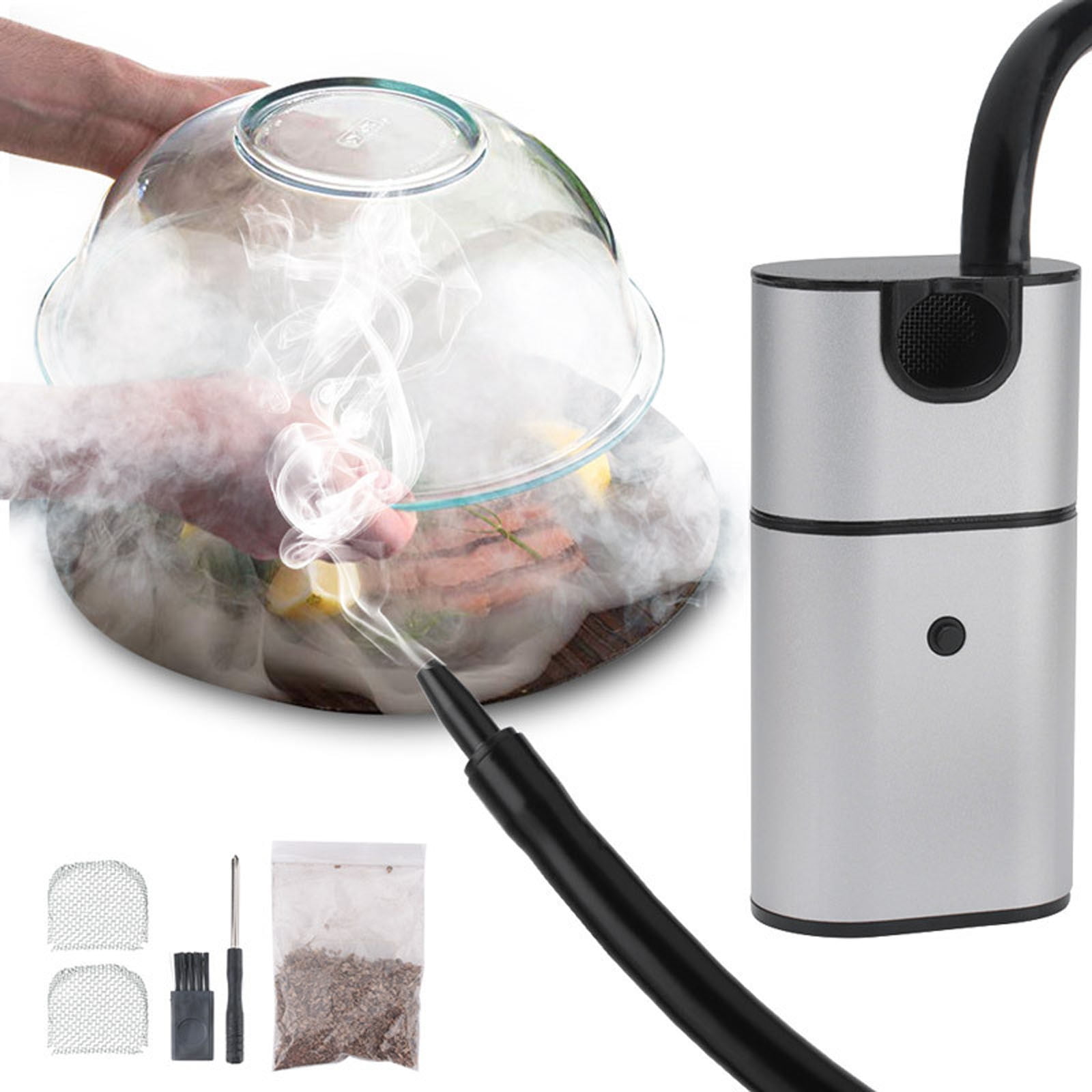 VALSEEL Portable Cold Smoke Generator for BBQ Grills and Smokers (Silver, 8 in) 7qbz8