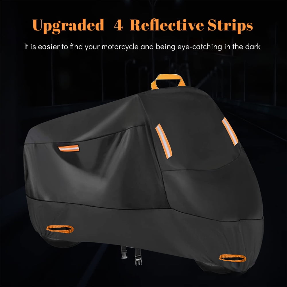 Kepeak Motorcycle Cover Heavy Duty All Weather Outdoor Protection (Black, 96 in) 58k84