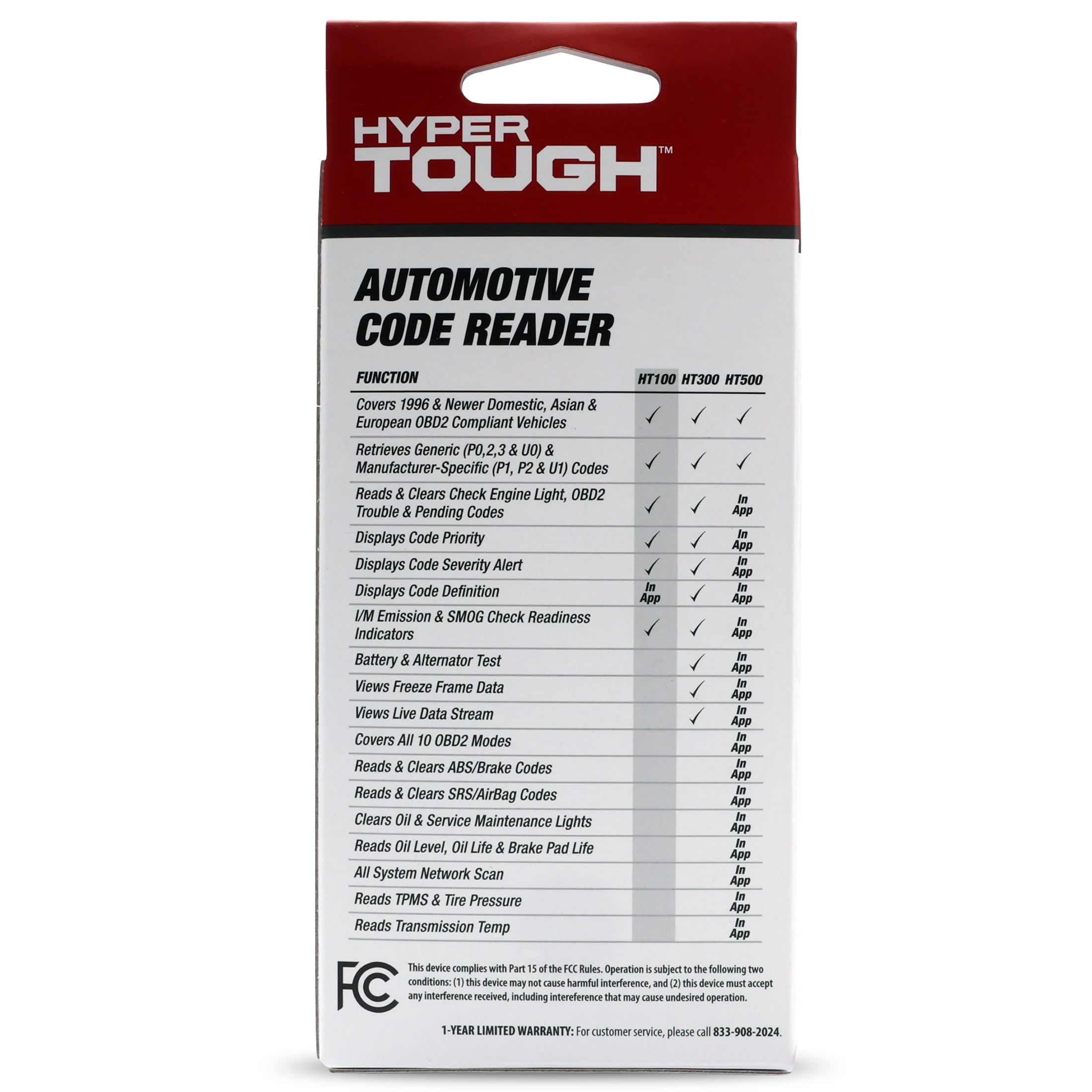 Hyper Tough HT100 OBD2 Code Reader Diagnostic Scan Tool (1996 & Newer Vehicles) 5iaqm