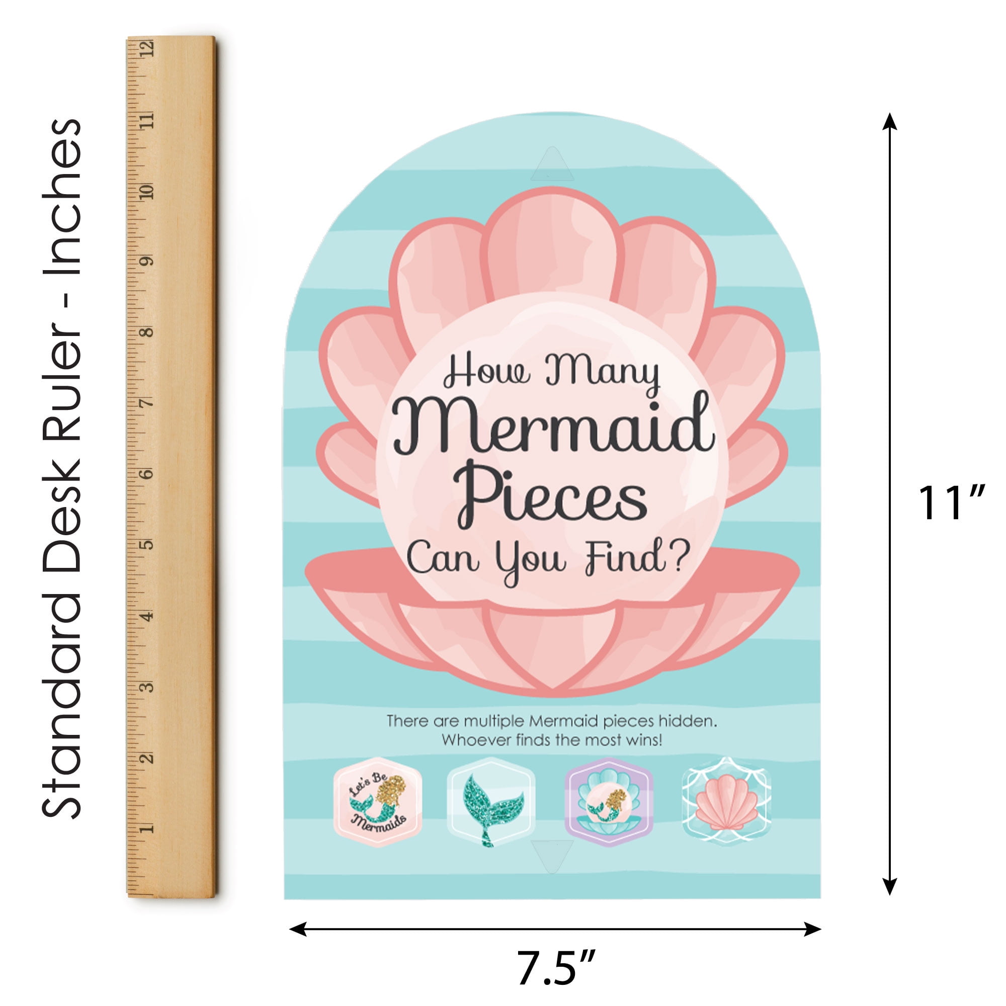 Big Dot of Happiness Let’s Be Mermaids Scavenger Hunt Game Set (48 Pieces, 7.5 in x 11 in) x7twq