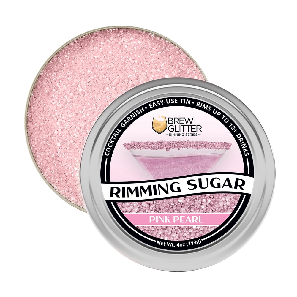 Brew Glitter Pink Pearl Cocktail Rimming Sugar for Drinks and Desserts (Pink, 4 oz) mtzba