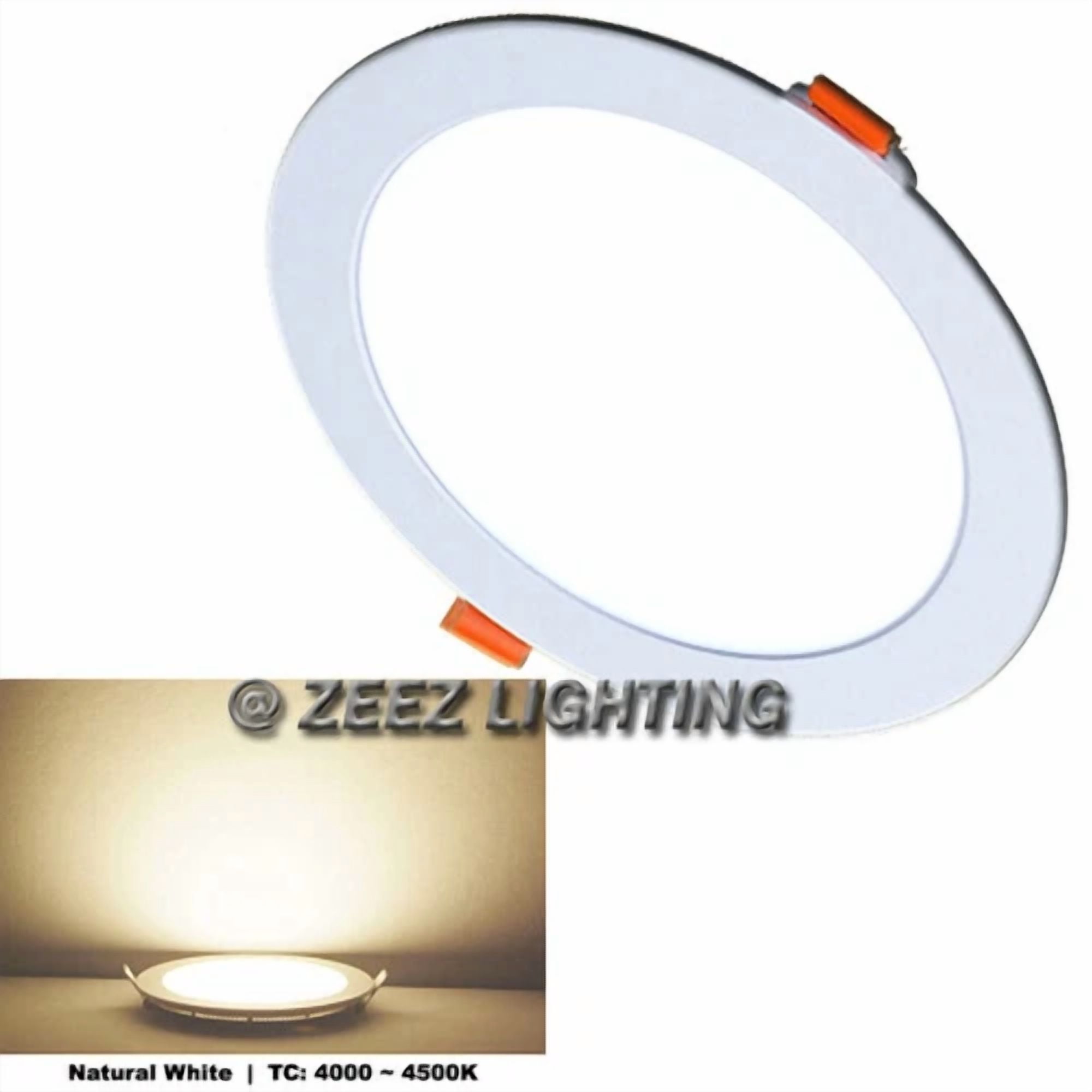 Knack 6W 4-Inch Round LED Recessed Ceiling Light Slim Wafer Panel (Natural White, 4 in) j25xu