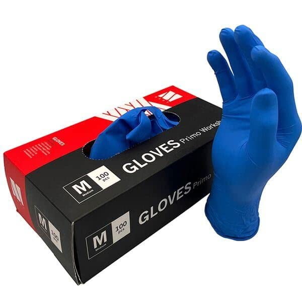 M Part Primo Nitrile Workshop Gloves (Blue, Large, 100 Count) 3ew3d