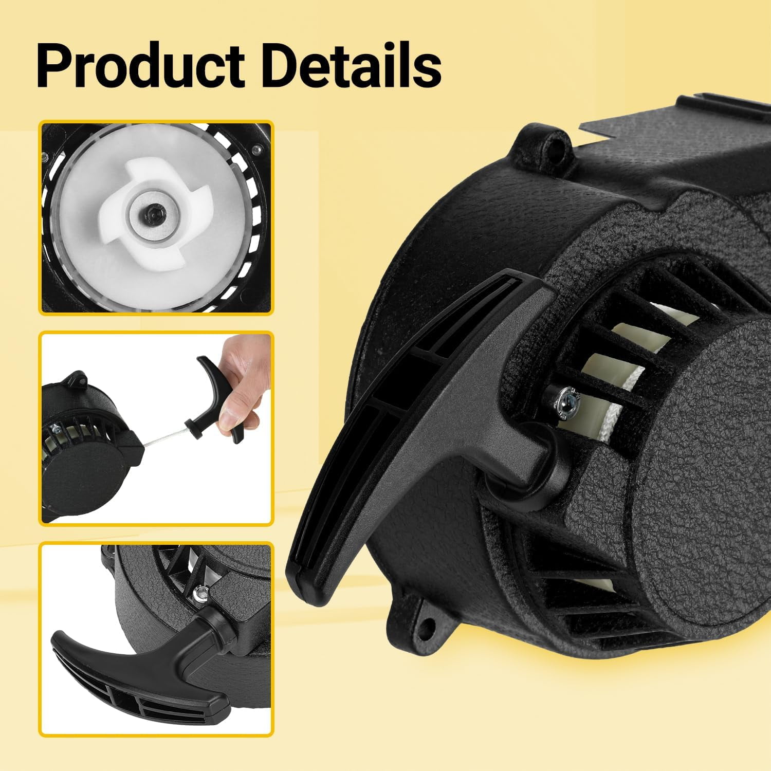 FVRITO Alloy Recoil Pull Starter for 47cc 49cc 50cc 2-Stroke Dirt Bike ATV (Black, 3.2 in Hole Distance) iydu5