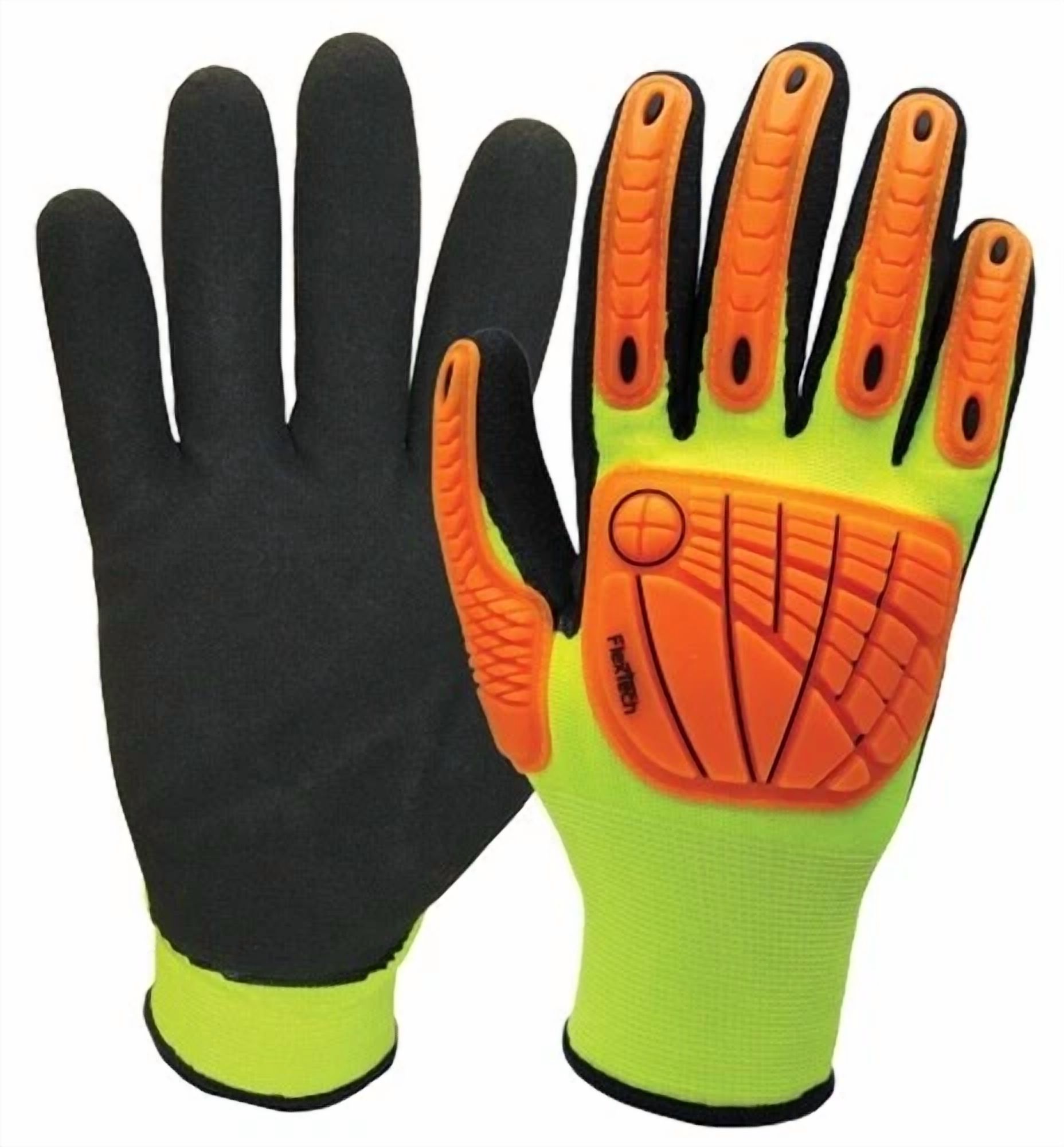 BRICK Flextech Thermal Work Gloves Impact and Cut Resistant Fleece Lined Hi-Viz (XXL) fe03v