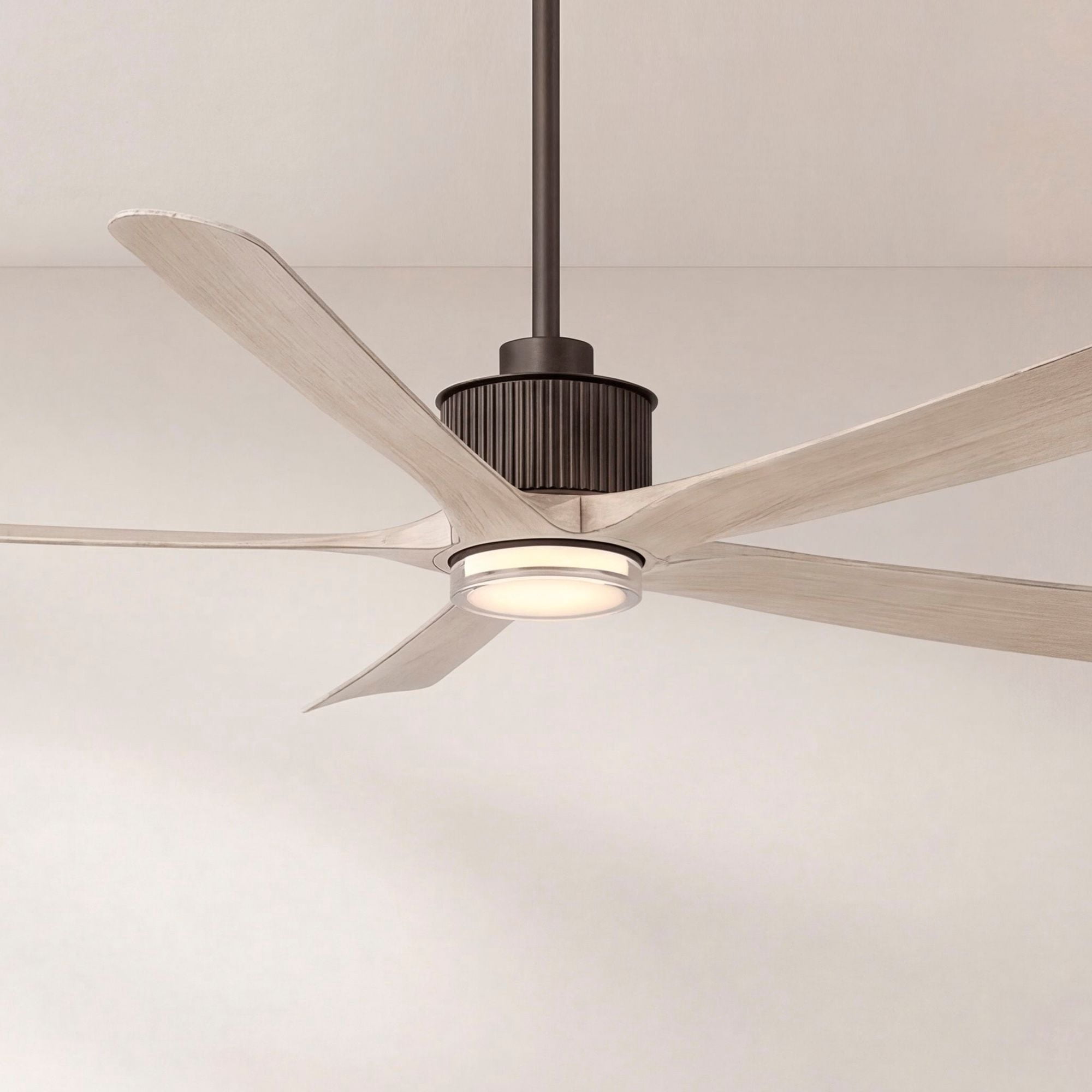 Casa Vieja Hex LED Ceiling Fan with Remote, Bronze Motor and White Oak Blades (60 in) 6hlbs