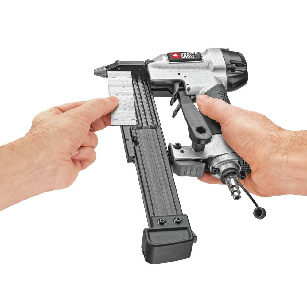 PORTER-CABLE 3-Piece Pneumatic Nailer and 6 Gallon Oil-Free Pancake Air Compressor Combo Kit (Refurbished, 6 Gallon) laxuh