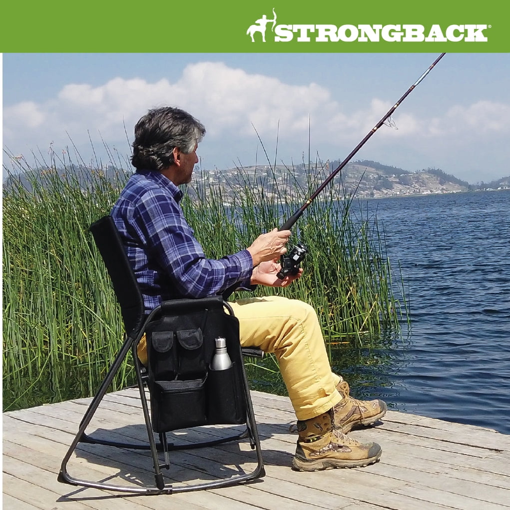 Strongback Director Rocker Folding Camping Chair (Black, 1 Count) gs7kv