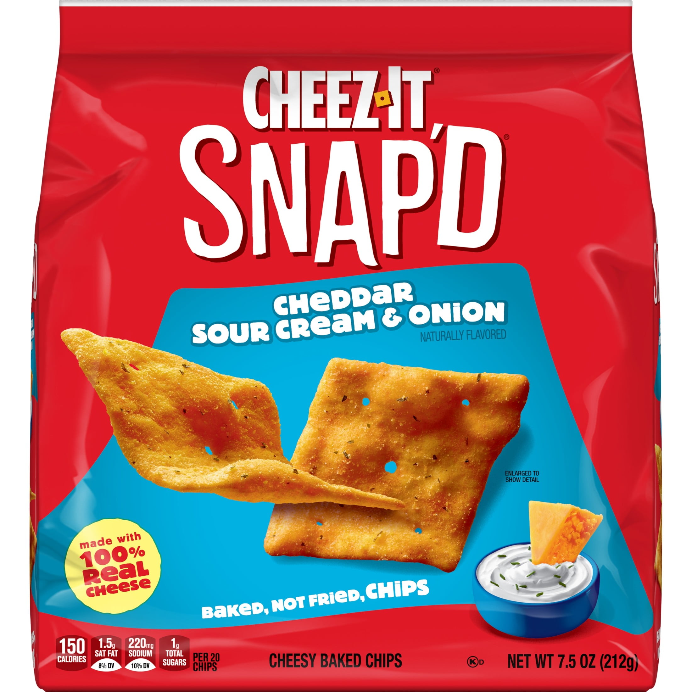 Cheez-It Snap'd Cheddar Sour Cream and Onion Cheesy Baked Chips (7.5 oz) inwt8
