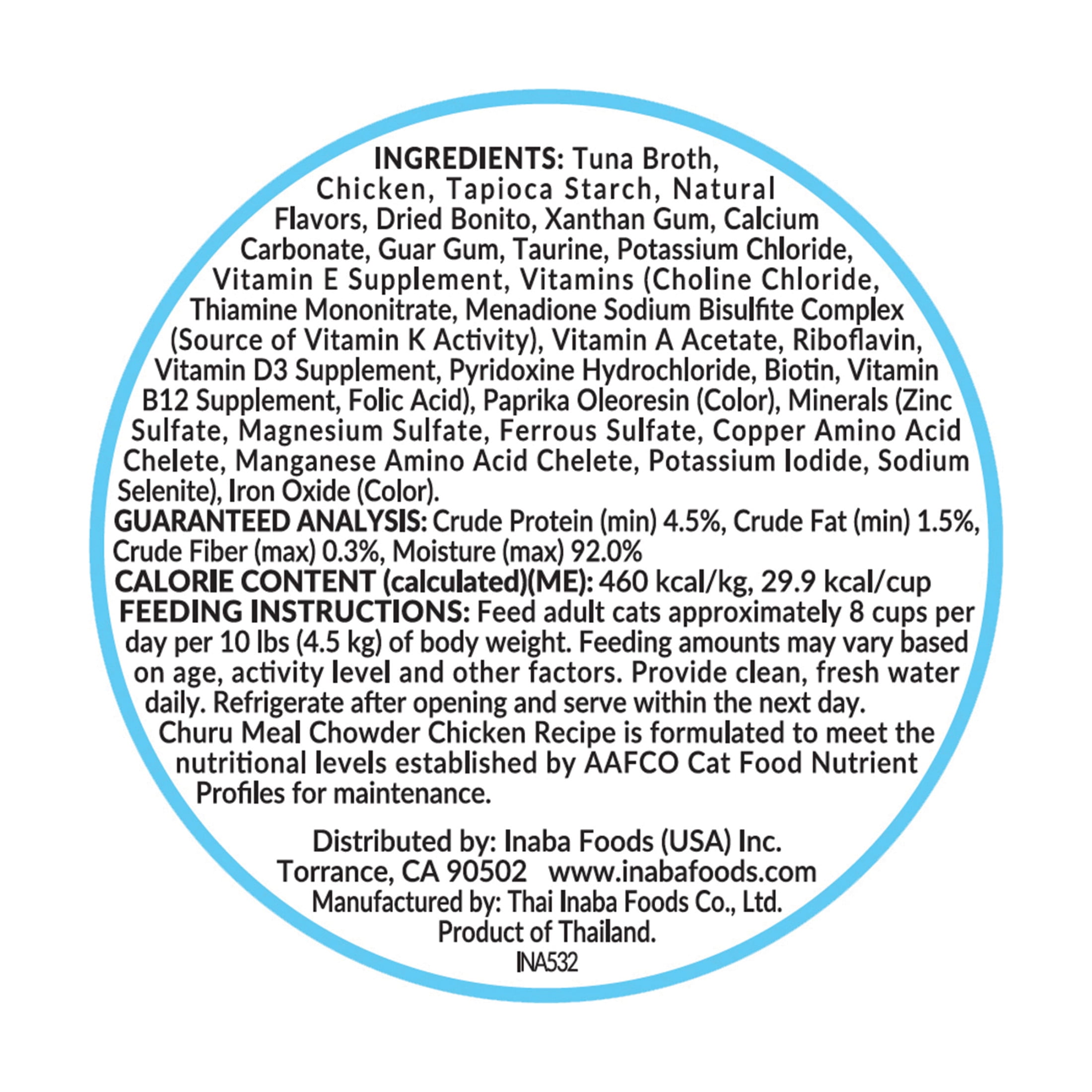 Inaba Churu Meal Chowder Adult Wet Cat Food, Chicken Recipe with Tuna Flavor (2.29 oz) qev62