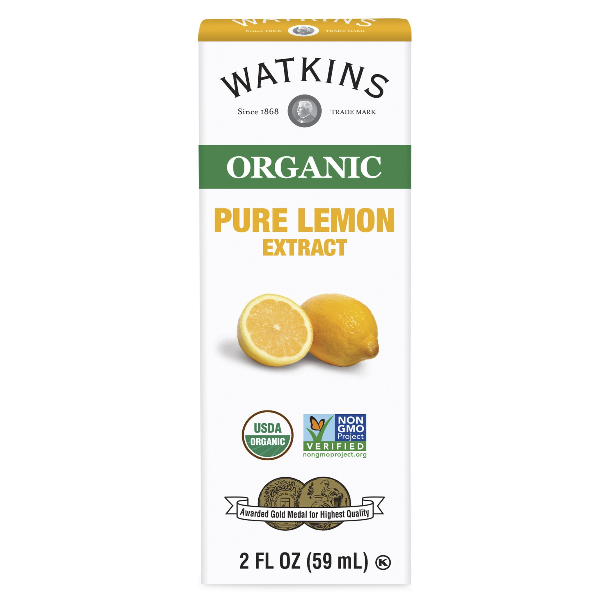 Watkins Organic Pure Lemon Extract, Premium Baking Flavoring (Clear, 2 oz) i8ovu