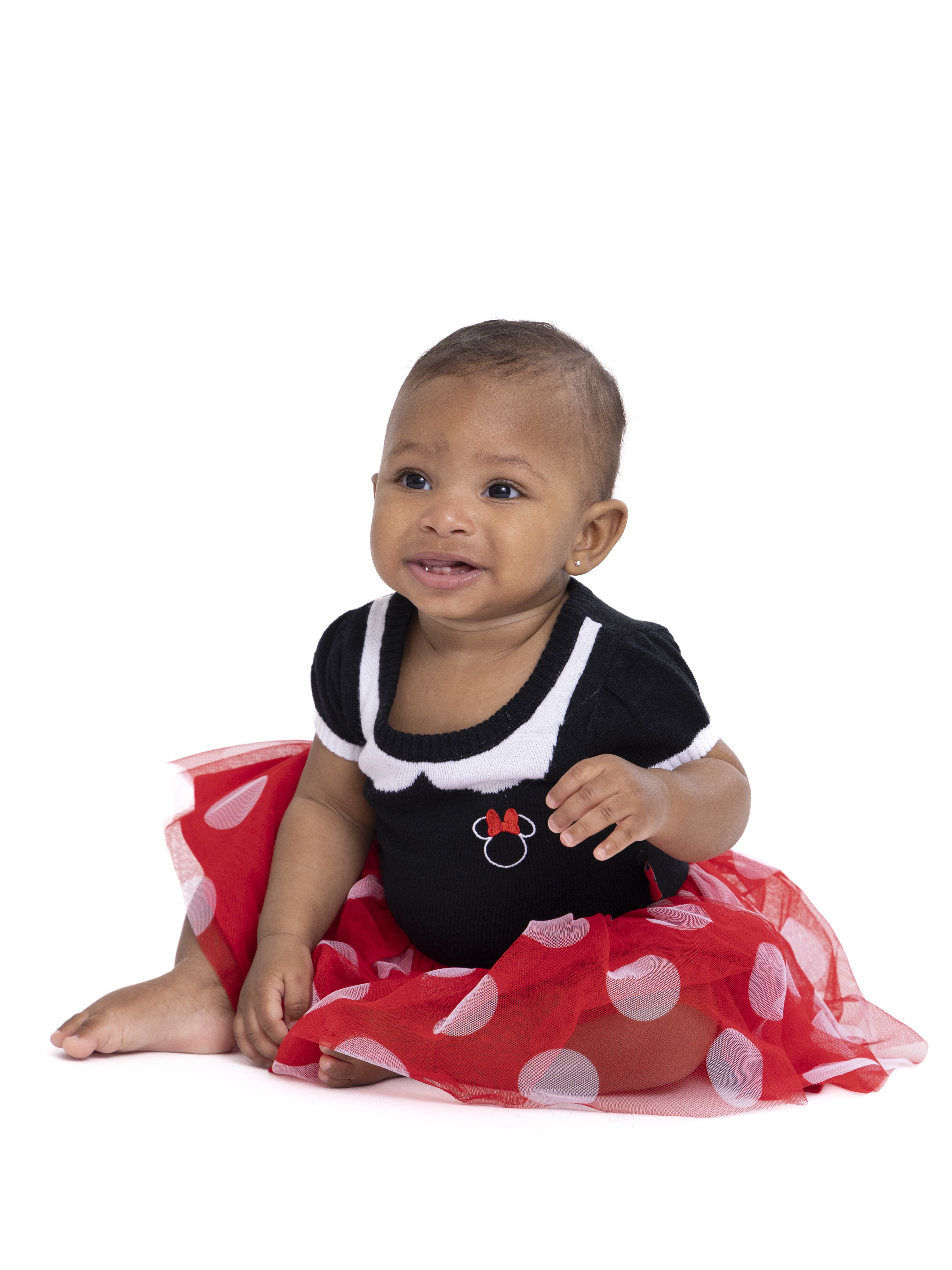 Minnie Mouse Baby Girl Cosplay Dress Embroidered Knit Outfit (Red, 0-3 Months) 14kqt