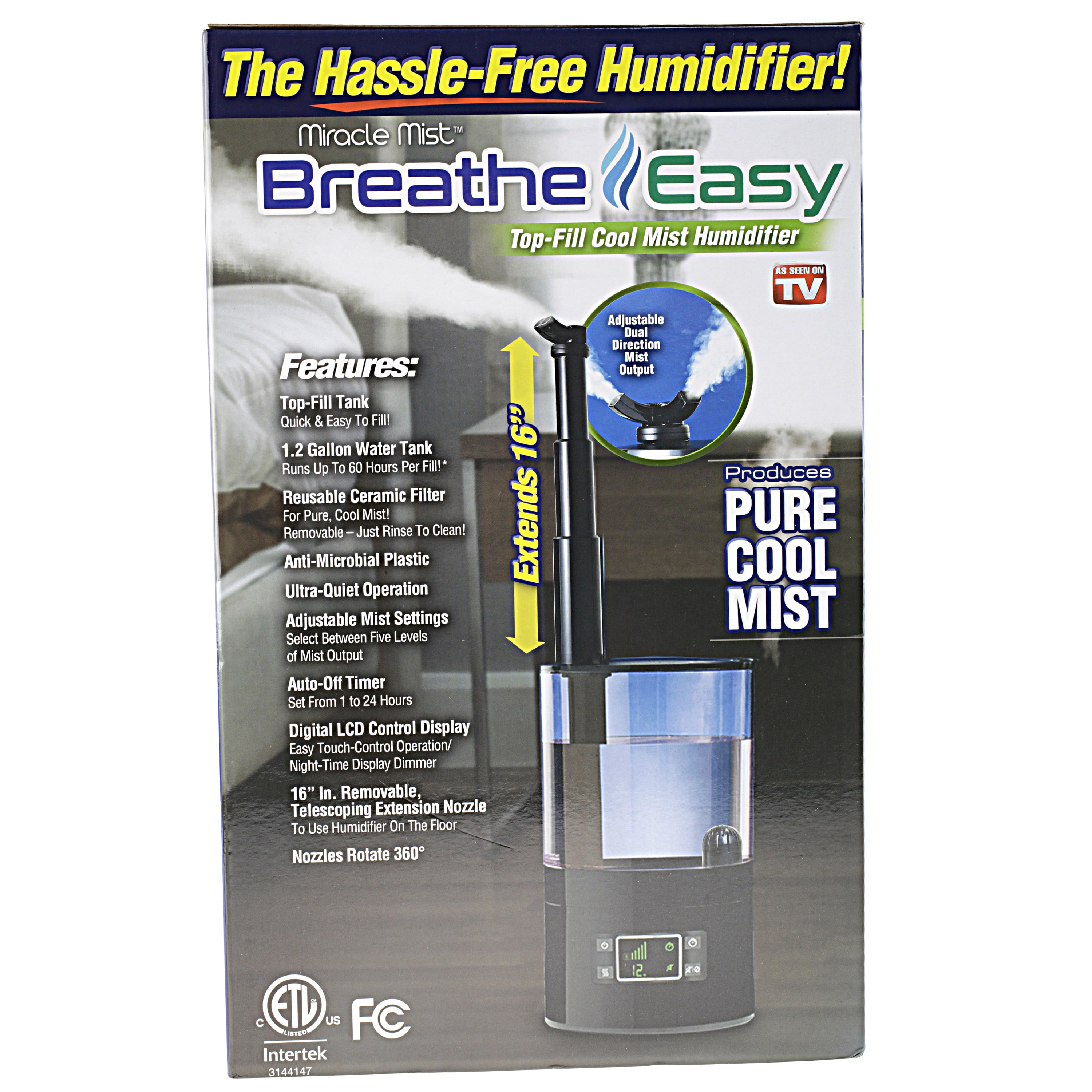 As Seen on TV Breathe Easy Ultrasonic Cool Mist Humidifier with Ceramic Filter (1.6 gal) i2fap