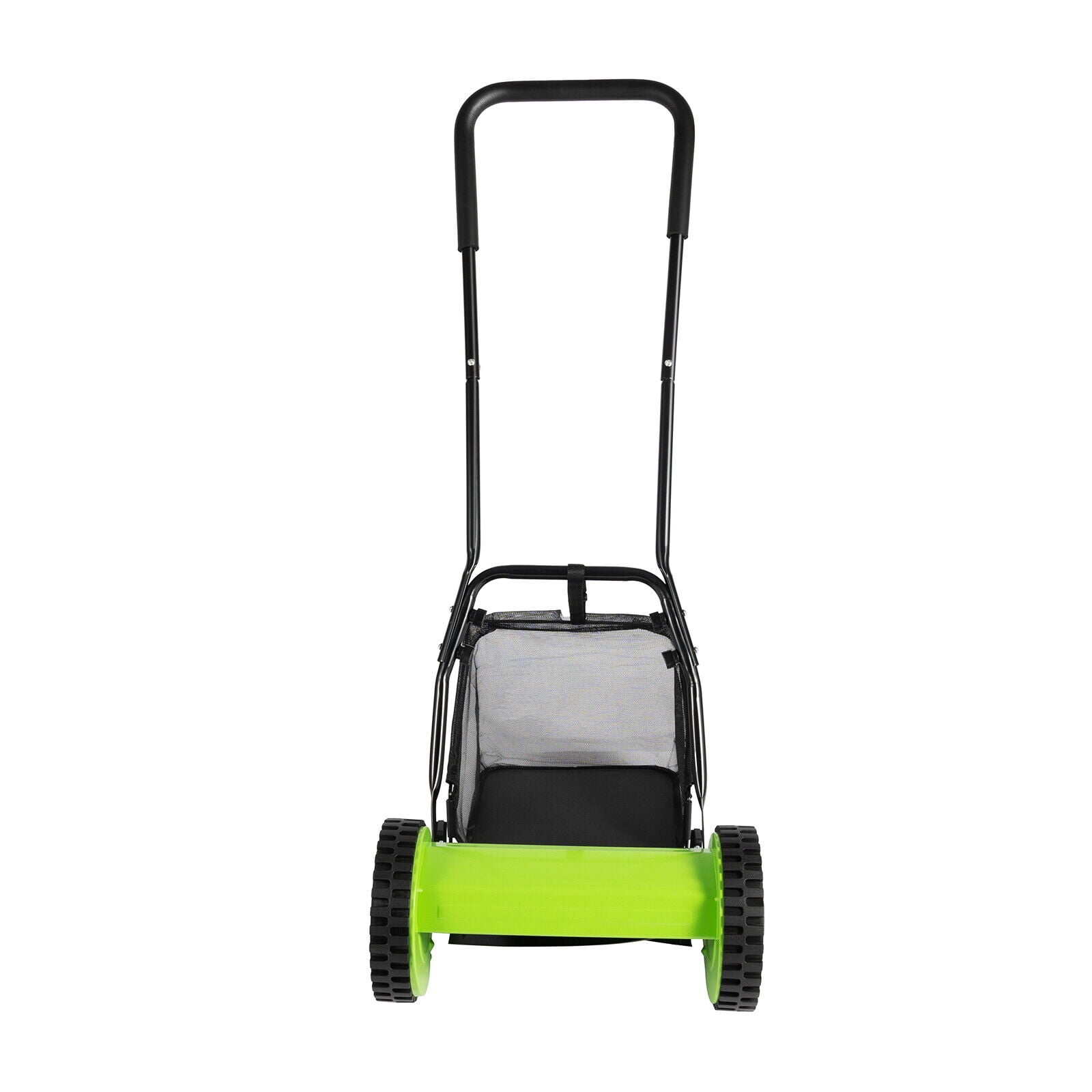 Generic Hand Push Reel Lawn Mower with Grass Catcher and Adjustable Cutting Height (Green, 12 in) alwo9