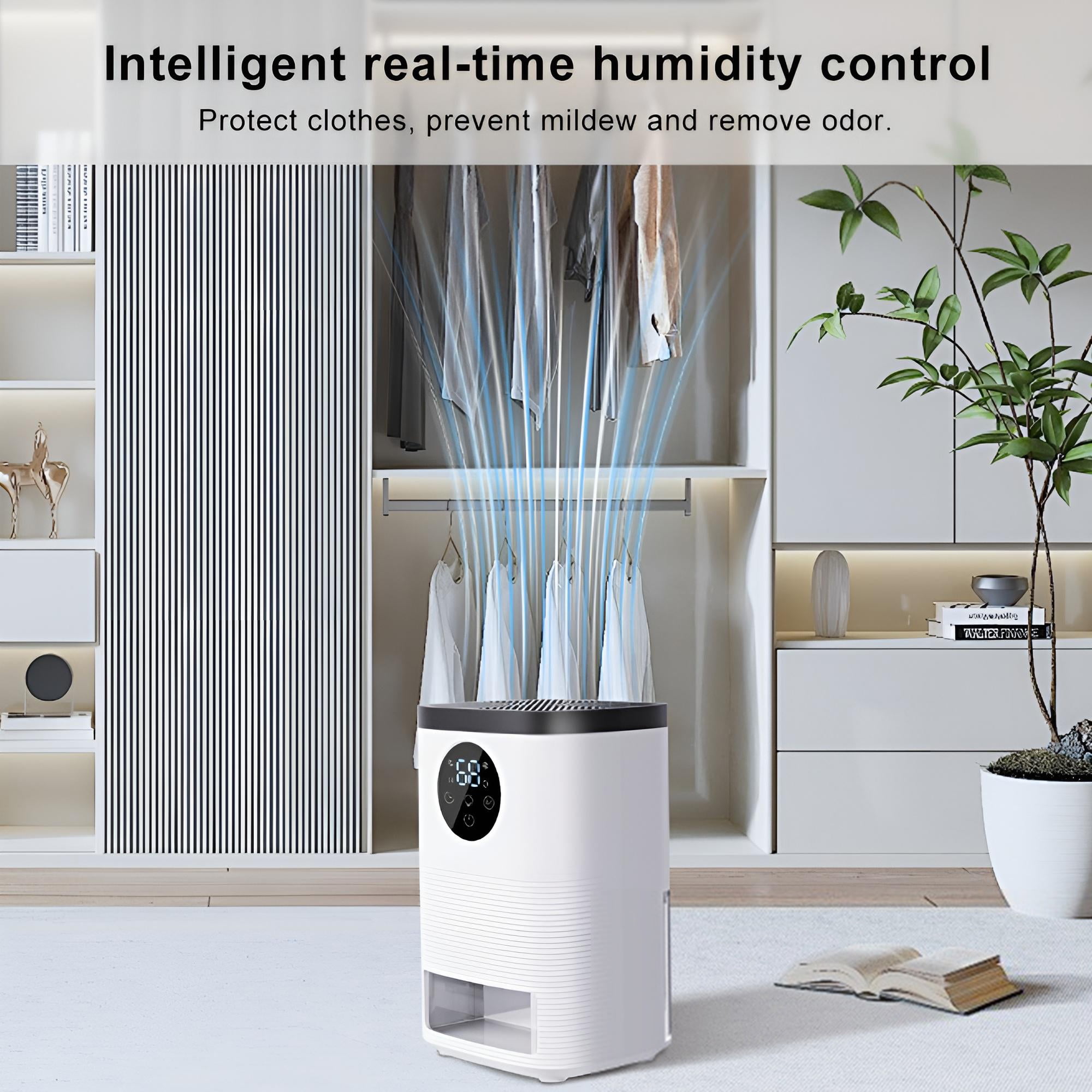 INSMART Smart Dehumidifier for Home, Ultra-Quiet Sleep Mode with Touchscreen Control (White, 50 fl oz) szyvi