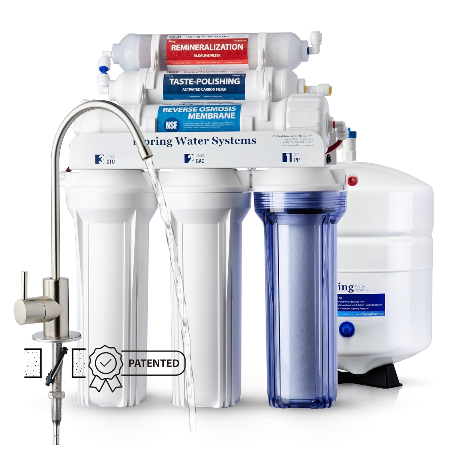 iSpring RCC7AK 6-Stage Alkaline Reverse Osmosis Water Filtration System (Under Sink, Includes 6-Month Filter Pack) vix6u