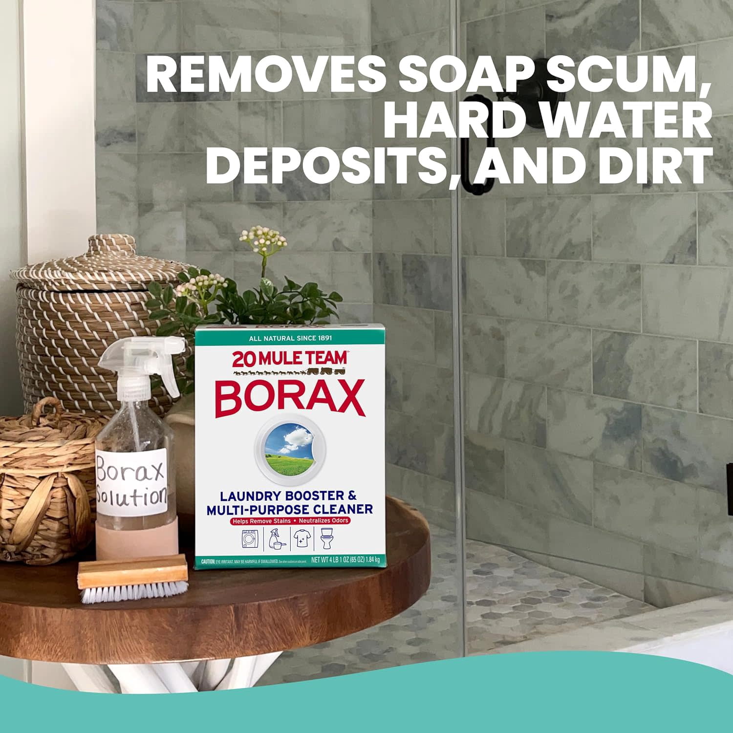 20 Mule Team Borax All Natural Laundry Booster and Multi-Purpose Household Cleaner (65 oz) 19mou