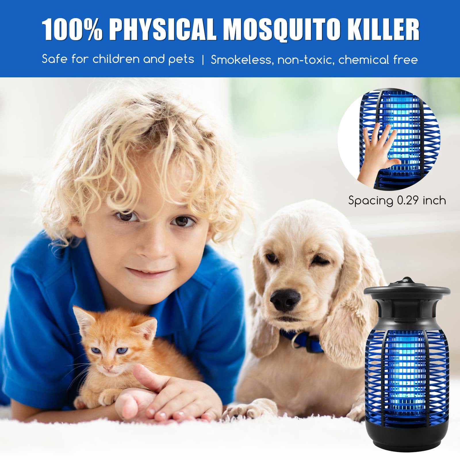 Jinyi Waterproof Bug Zapper, Indoor and Outdoor Mosquito Trap with Cleaning Brush (47 in Cord) 543dc