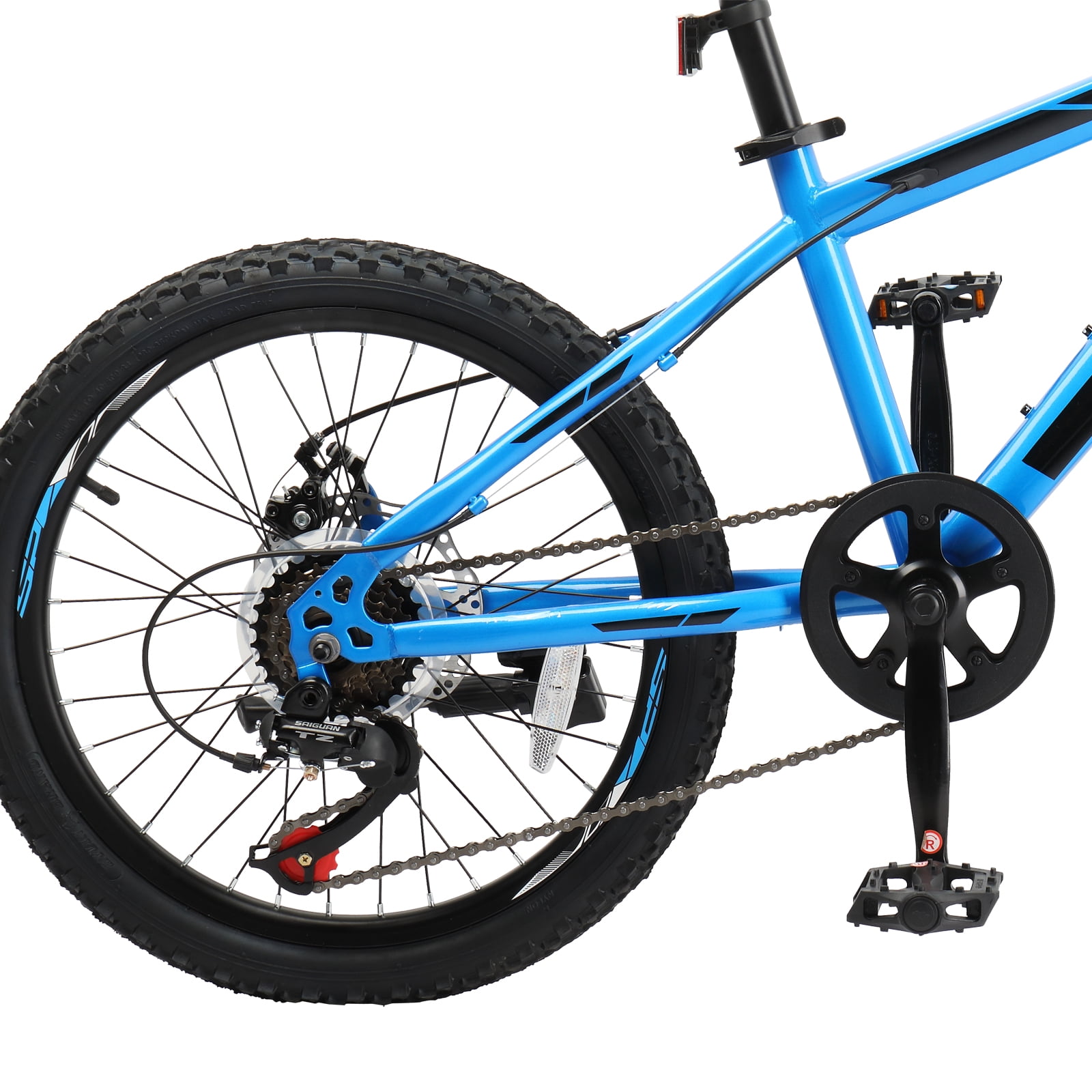 Ktaxon 20 Inch Mountain Bike, 7-Speed Kids Trail Bicycle with Front Suspension and Disc Brakes (Blue, 20 in) jxxix