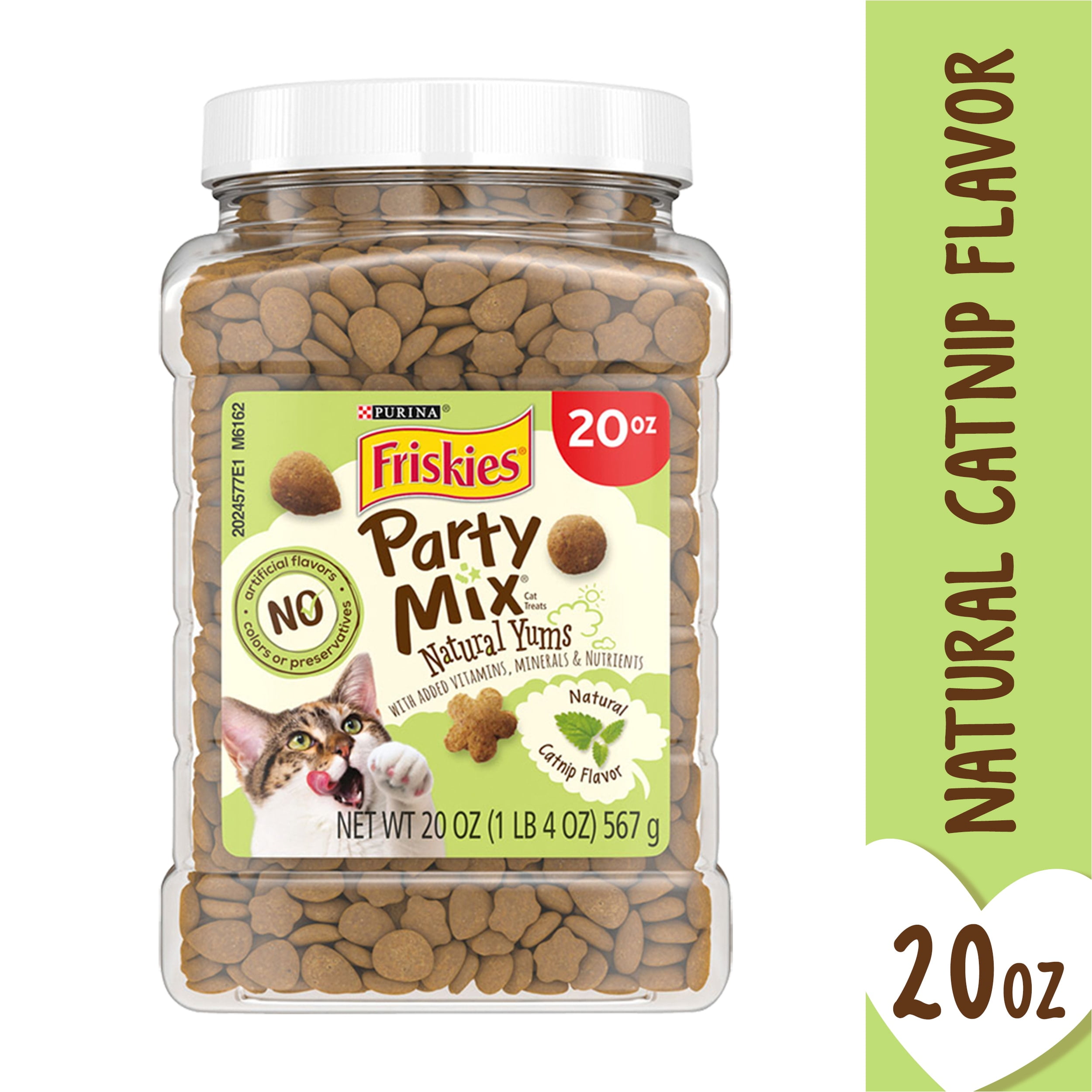Friskies Party Mix Natural Catnip Flavor Crunchy Cat Treats (20 oz) rauv0