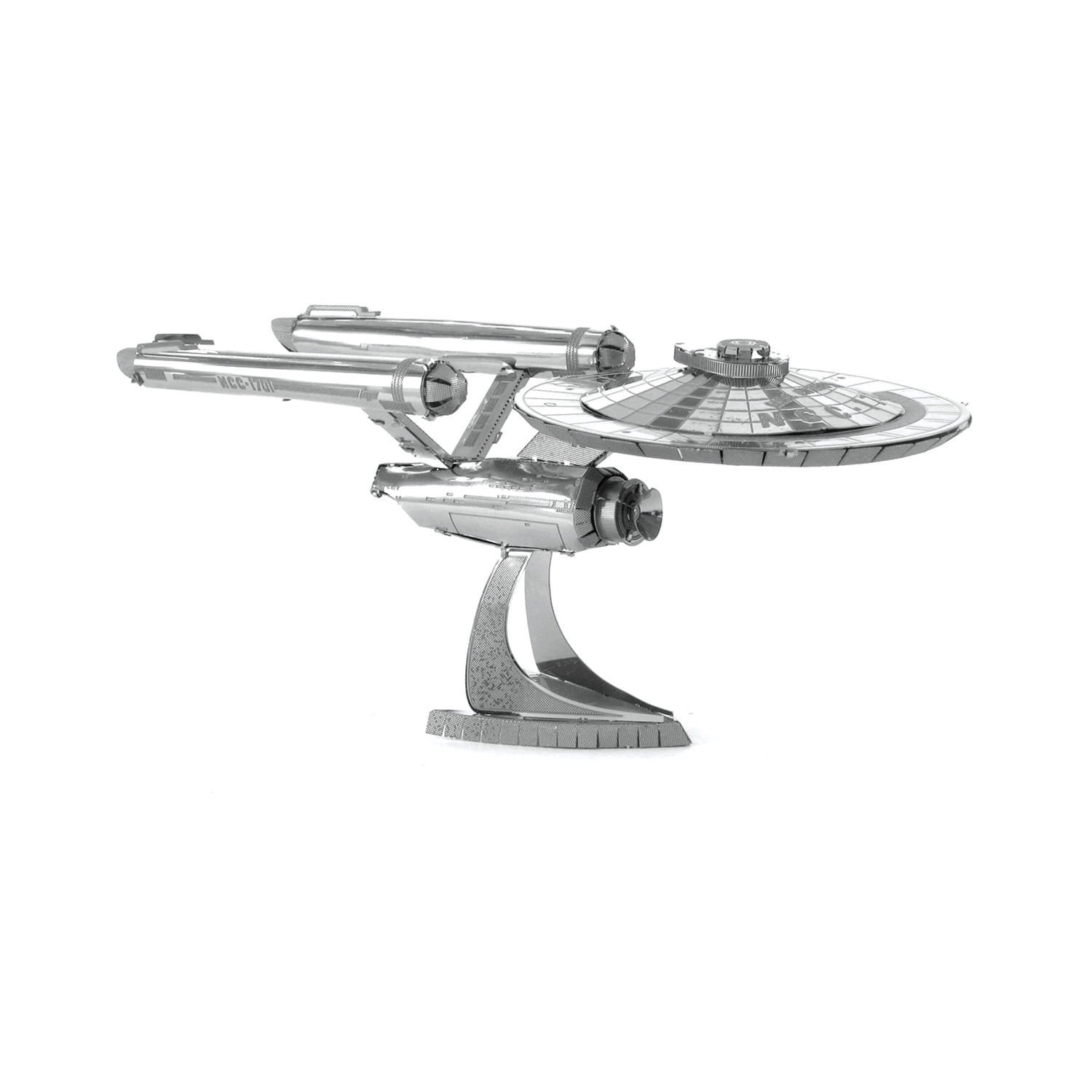 Fascinations Metal Earth 3D Metal Model Kit Star Trek U.S.S. Enterprise NCC-1701 (Silver, Small) 5cjln