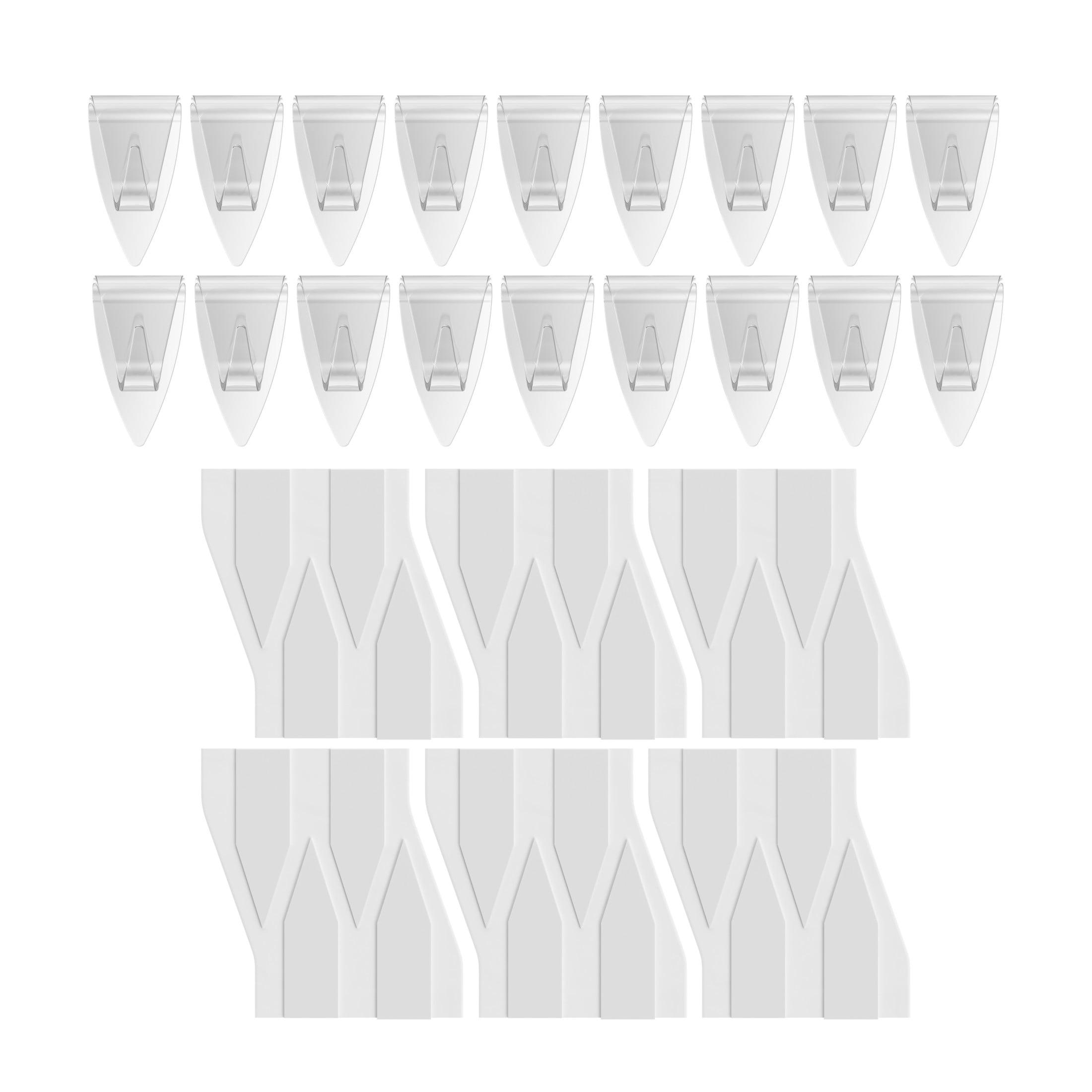 FrogTape reMOVEables Clear Mini Hooks (Clear, 18 Hooks and 24 Adhesive Strips) dw6ke
