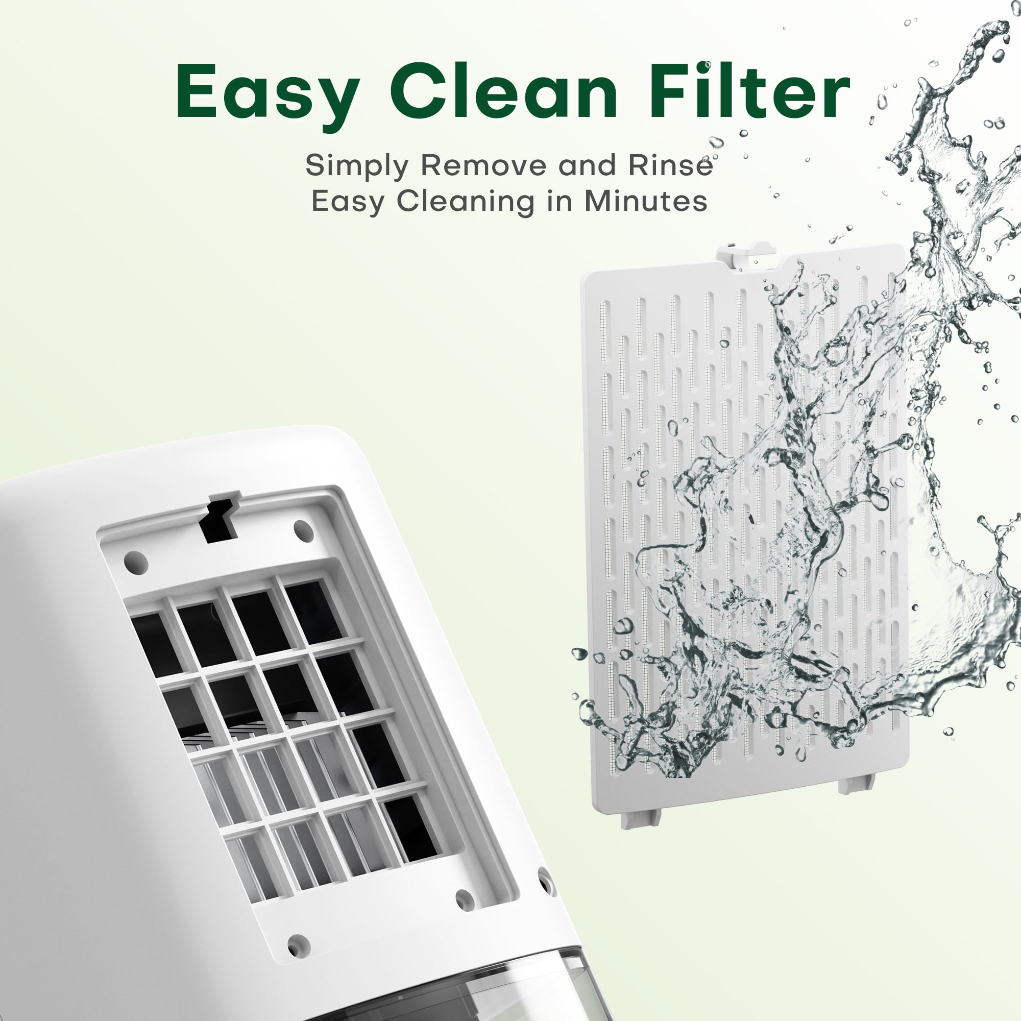 Kloudic Compact Dehumidifier for Home, Quiet Portable Air Dryer with Auto Shut Off (White, 37 oz) p15yx