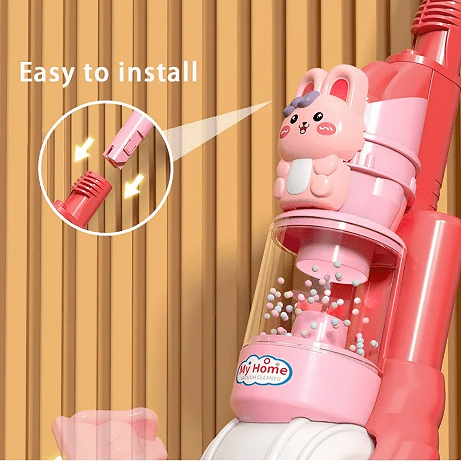 Adofi Kids Toy Vacuum Cleaner with Realistic Suction Lights and Sounds (Pink) oab82