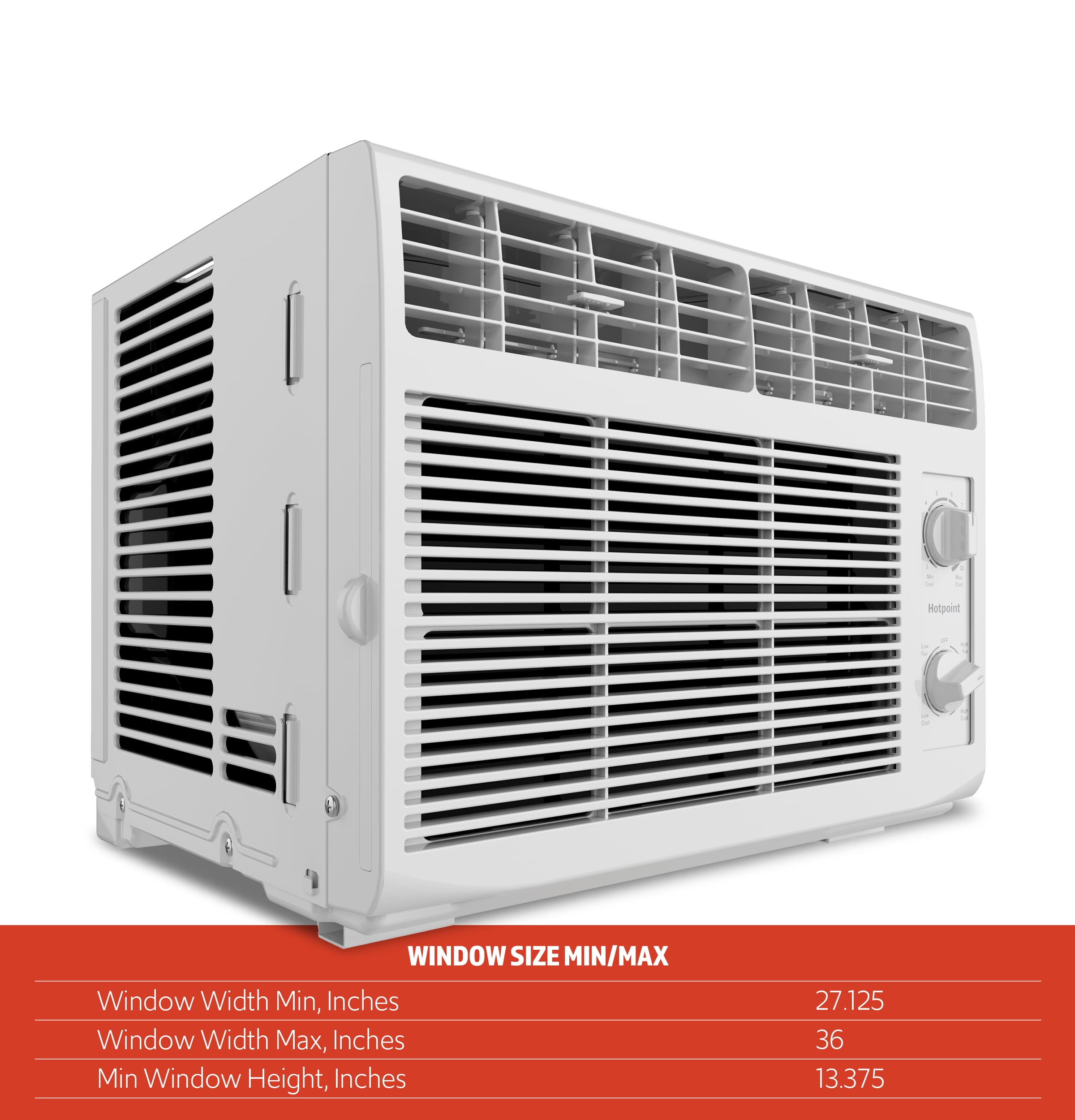 Hotpoint 5000 BTU Mechanical Window Air Conditioner (White, 150 sq. ft. Coverage) hdm0h