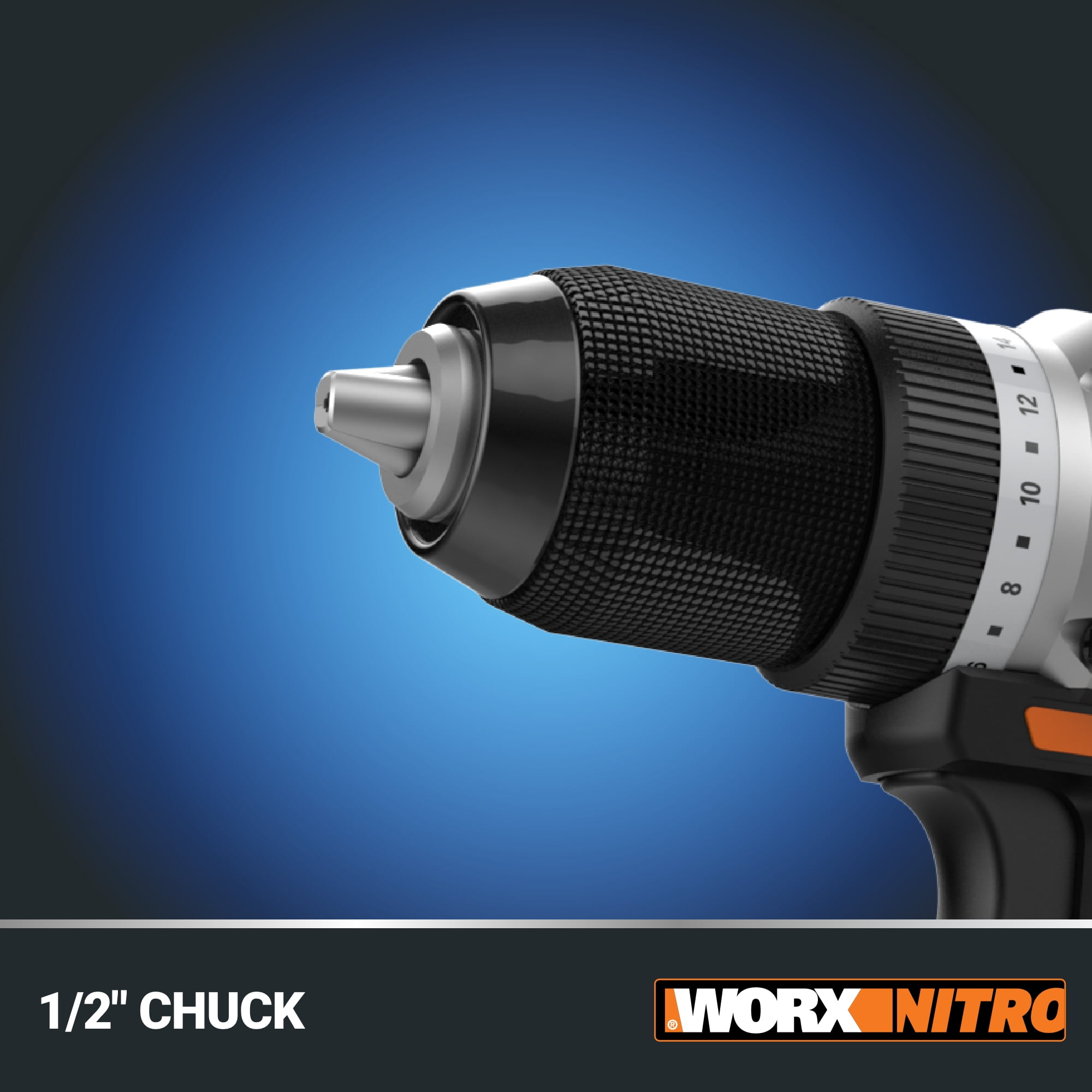 WORX Nitro WX130L.9 20V Compact Brushless 1/2 in Drill/Driver (Tool Only, 3 lb) q4264