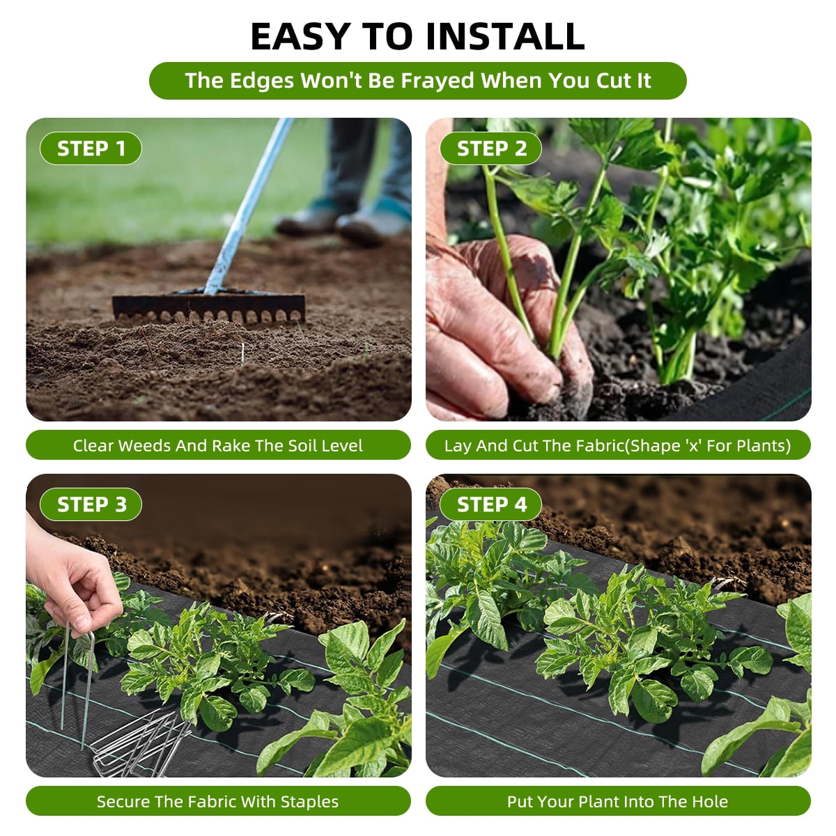 Xueyu Heavy Duty Weed Barrier Landscape Fabric (Black, 3 ft x 50 ft) 485b5