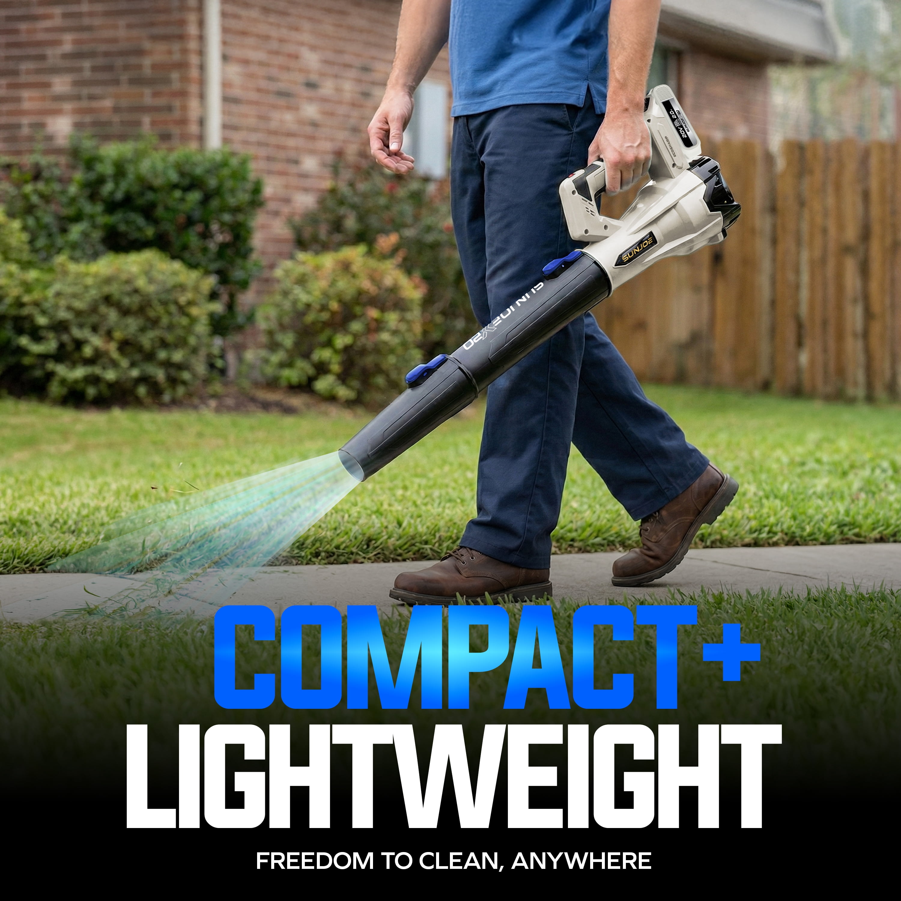 Sun Joe 20V ECOSHARP Cordless Leaf Blower with Dual Batteries and Charger (4.2 lb) q4hmm