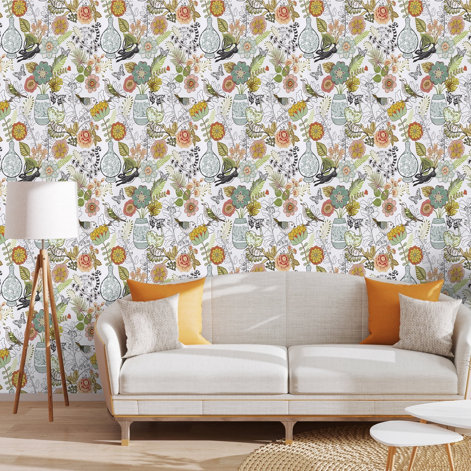 Abyssaly Floral Peel and Stick Wallpaper, Removable Vinyl Contact Paper for Home Decor (Floral, 17.7 in x 393.7 in) 99koh