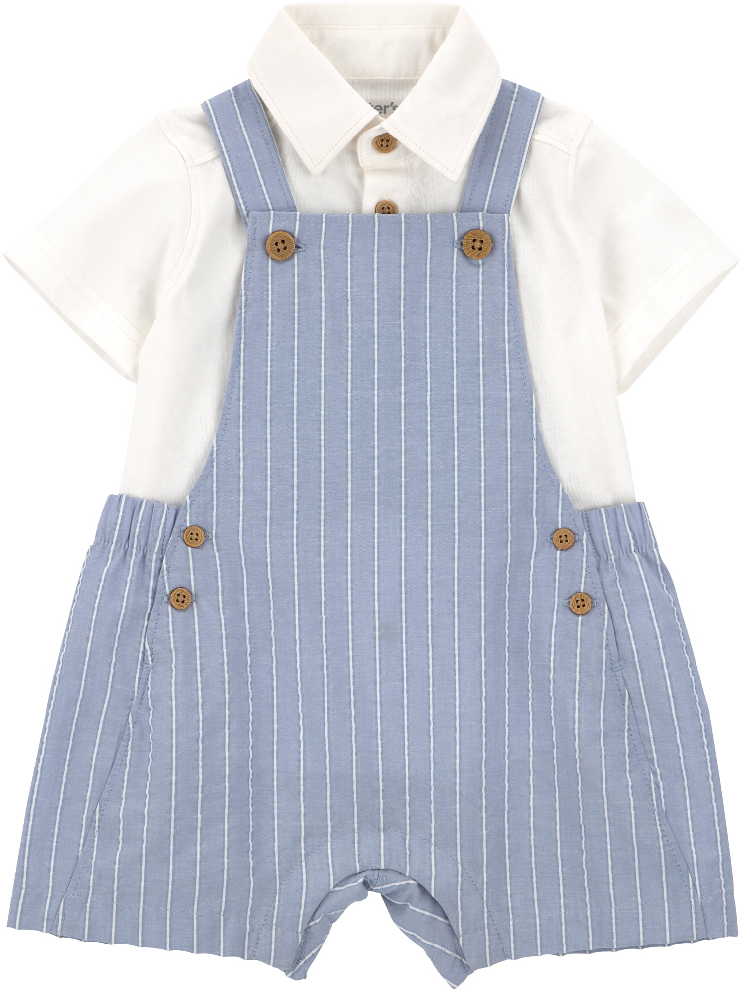 Carter's Child of Mine Baby Boy Shortall Set (White, 0-3 Months) 0ozx3