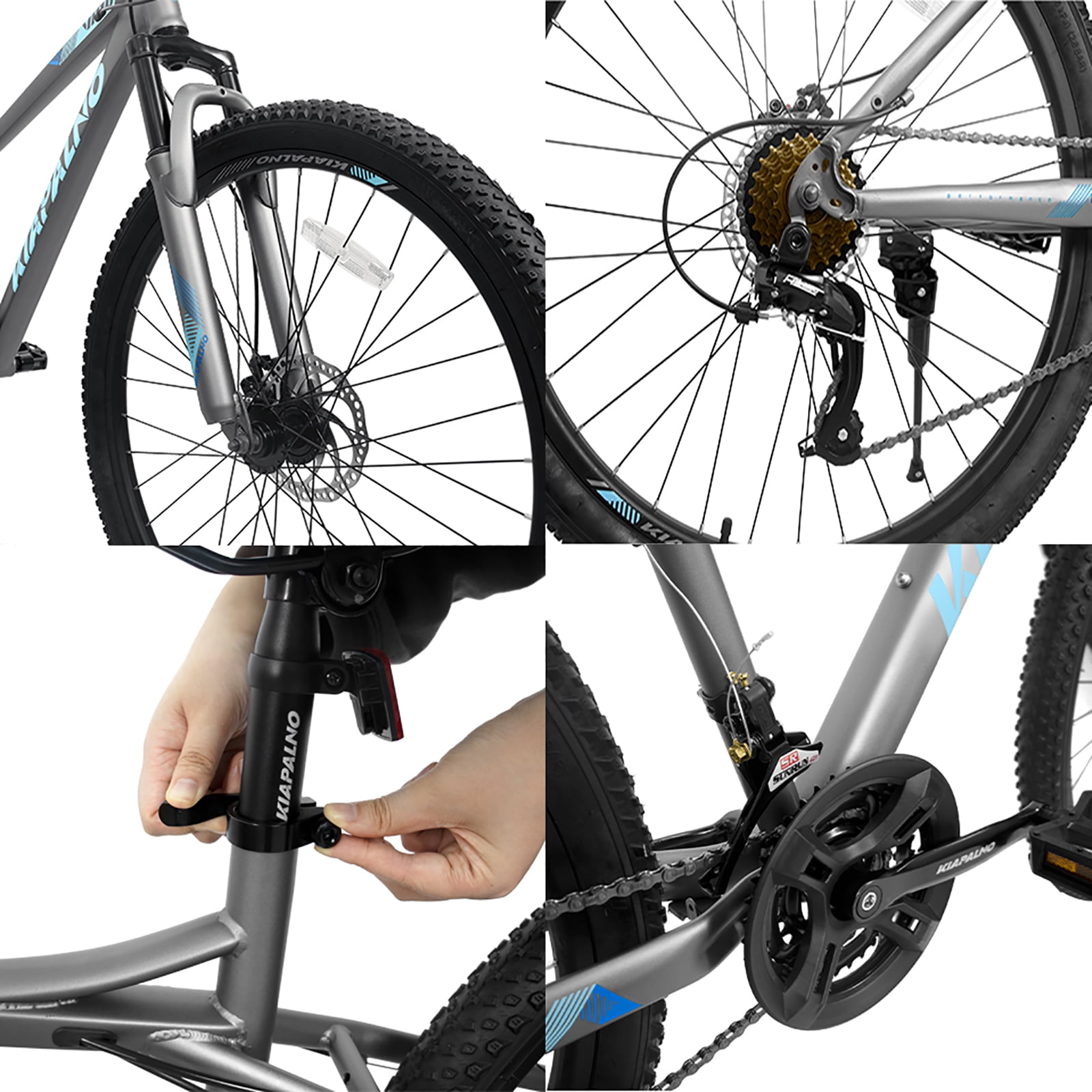 HZWDD 26-Inch Mountain Bike, 21-Speed Adult Off-Road Bicycle with Dual Mechanical Disc Brakes (Gray, 26 in) 6lqgi