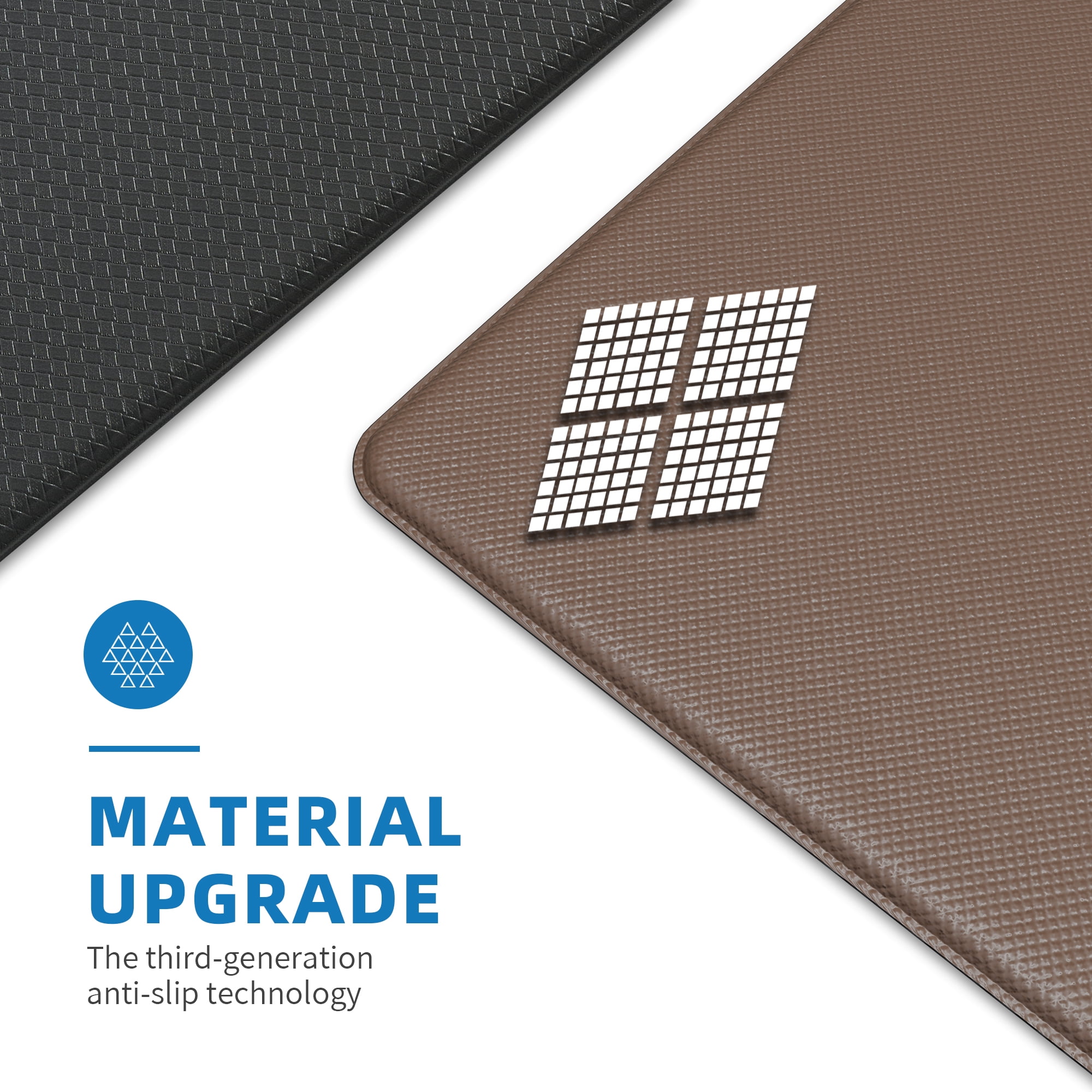 Galmaxs7 Anti-Fatigue Kitchen Floor Mat Set, Non-Slip Waterproof Standing Rugs for Home Office (Black, 17 in x 29 in and 17 in x 47 in) ypp9j
