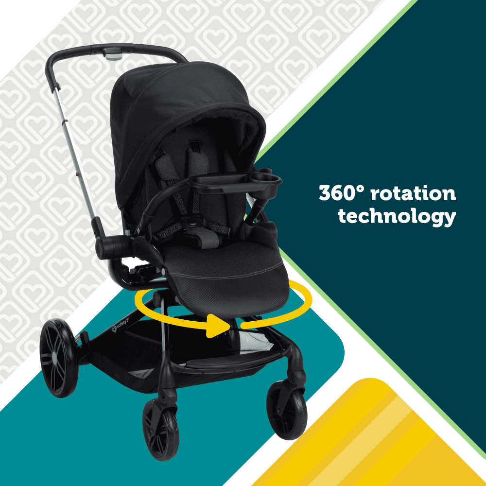 Safety 1st Turn and Go 360° Rotating Modular Travel System (Black, 4-30 lbs) z34fj