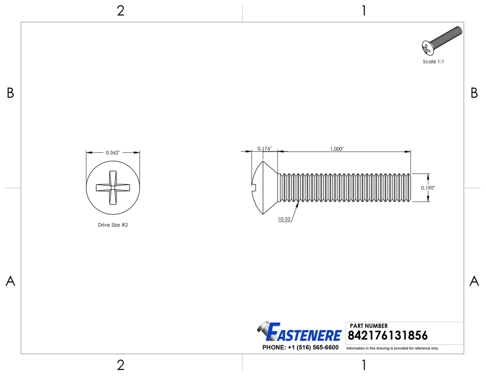 YANI 10-32 x 1-1/4 Phillips Oval Head Machine Screws Stainless Steel 18-8 (Silver, 50 Pack) pkmyc