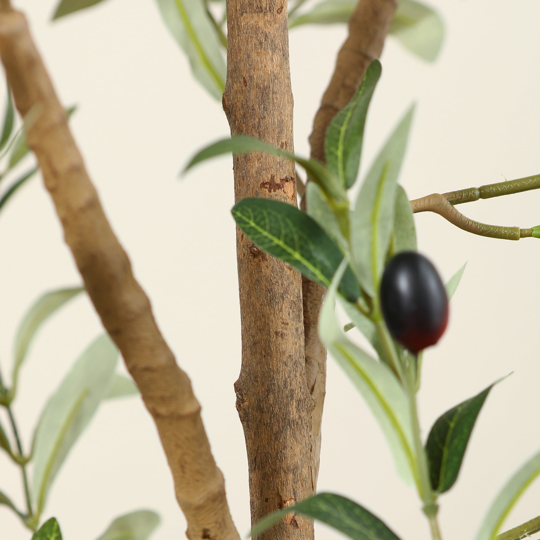 DR.Planzen Artificial Olive Tree with Realistic Leaves and Natural Trunk (Black, 6 ft) mzel6